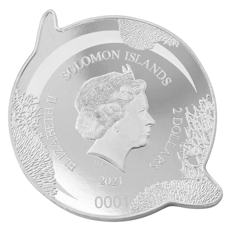 Iles Salomon - Pièce 2 Dollars 2021 1 once argent - Requin baleine – Image 2