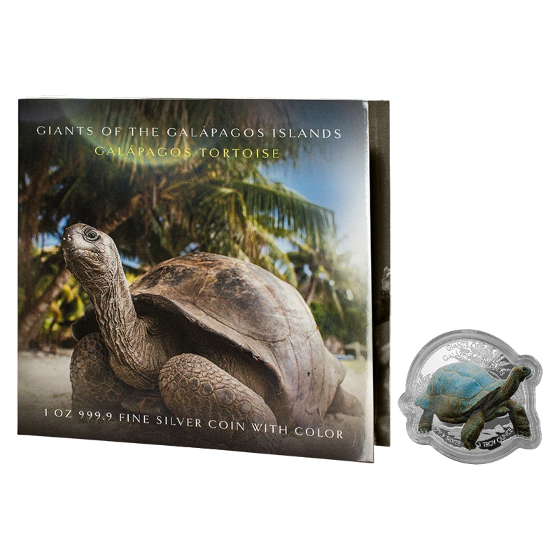 Iles Salomon - Pièce 2 Dollars 2021 1 once argent - Tortue géante des Galápagos – Image 3