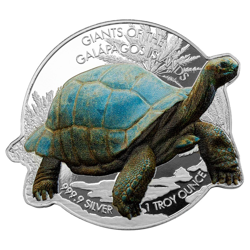 Iles Salomon - Pièce 2 Dollars 2021 1 once argent - Tortue géante des Galápagos