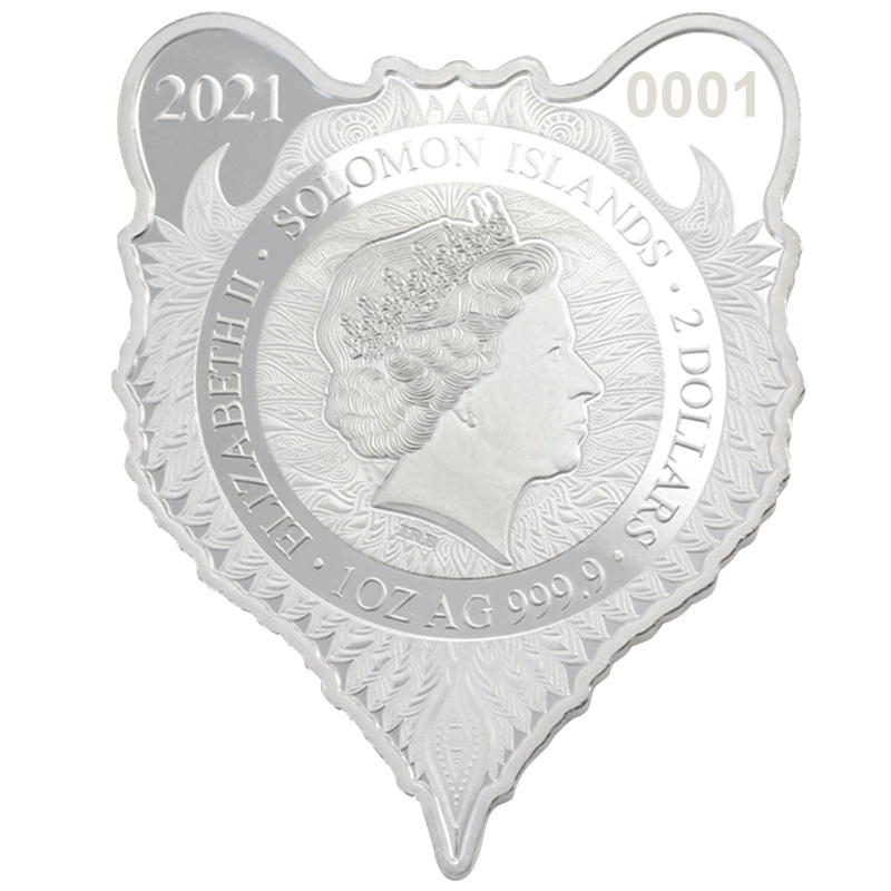Iles Salomon - Pièce 2 Dollars 2021 1 once argent - Grizzly – Image 2