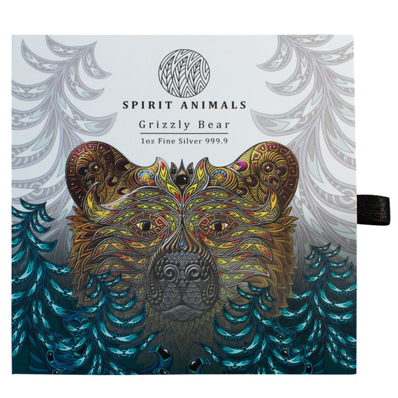 Iles Salomon - Pièce 2 Dollars 2021 1 once argent - Grizzly – Image 3