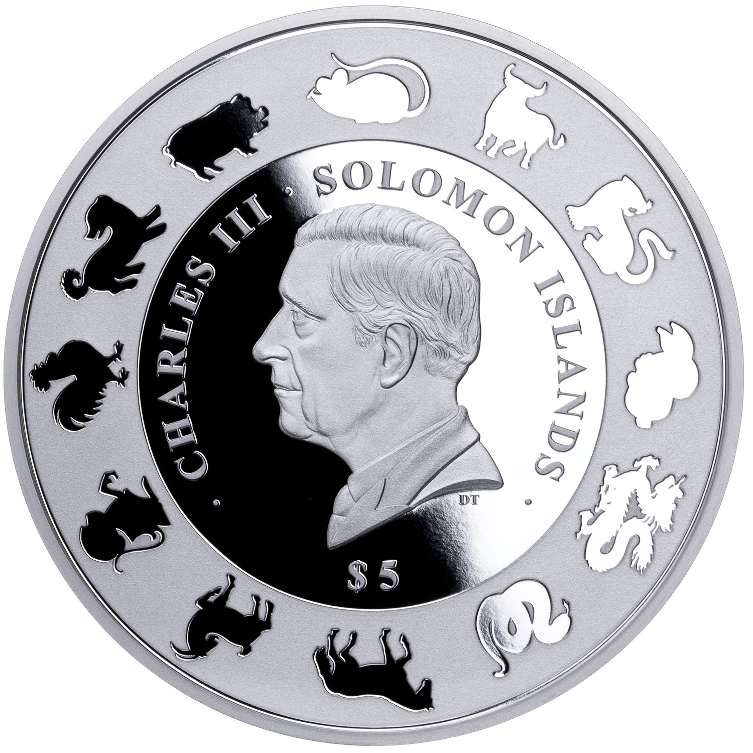 Iles Salomon - Pièce 5 Dollars 2027 1 once argent BE - Année lunaire de la Chèvre – Image 6
