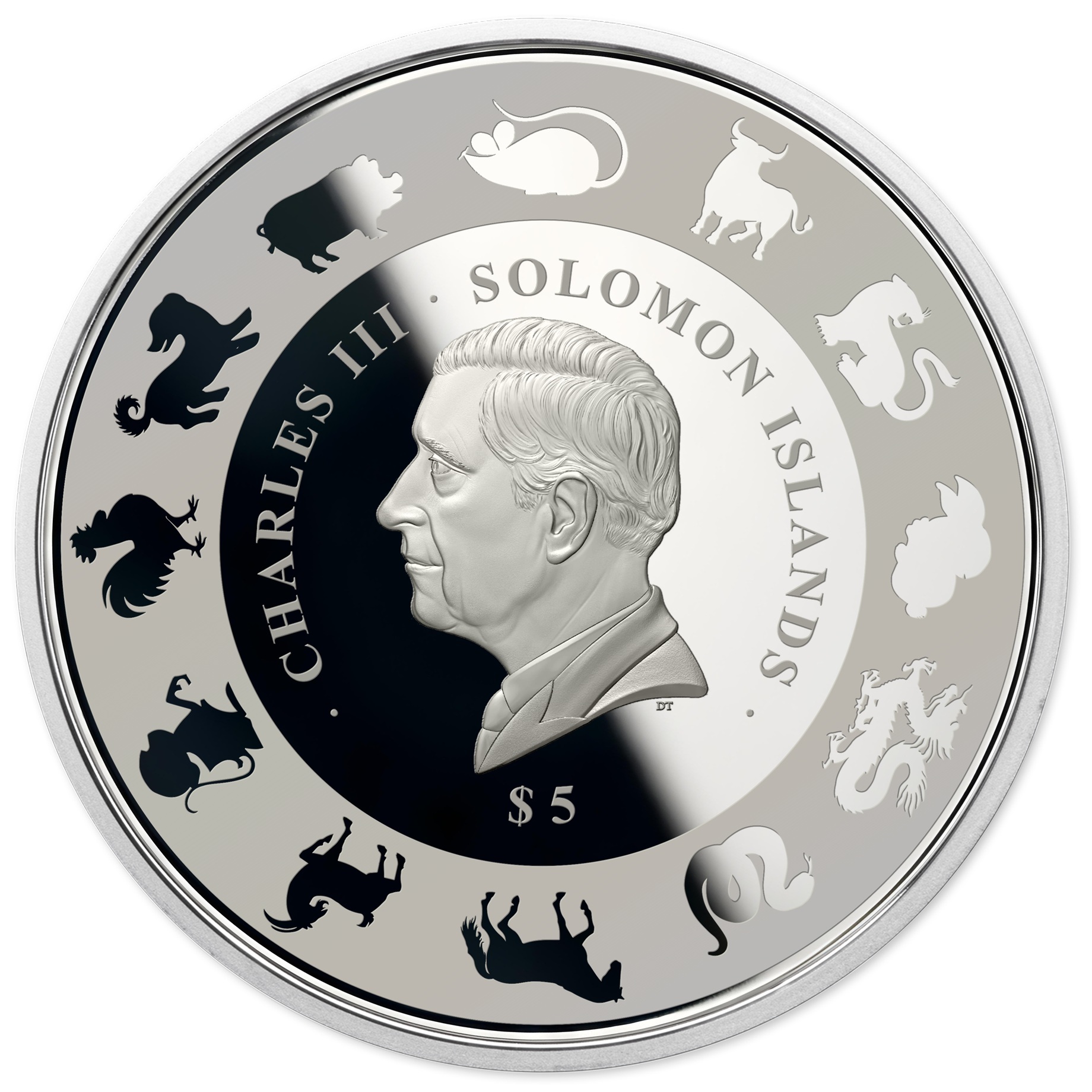 Iles Salomon - Pièce 5 Dollars 2027 1 once argent BE - Année lunaire de la Chèvre – Image 2