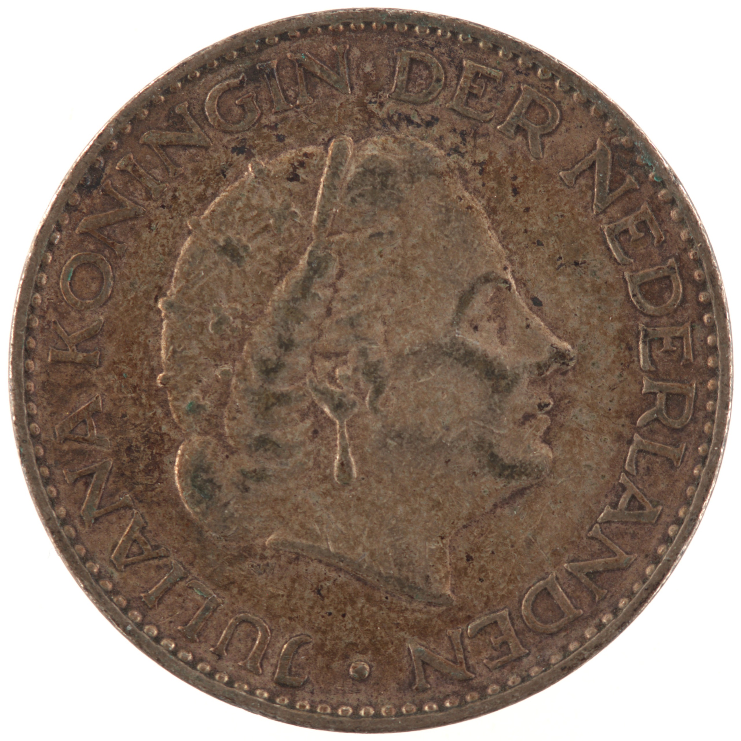 Pays-Bas - Pièce 1 Gulden 1955 argent - Juliana – Image 2