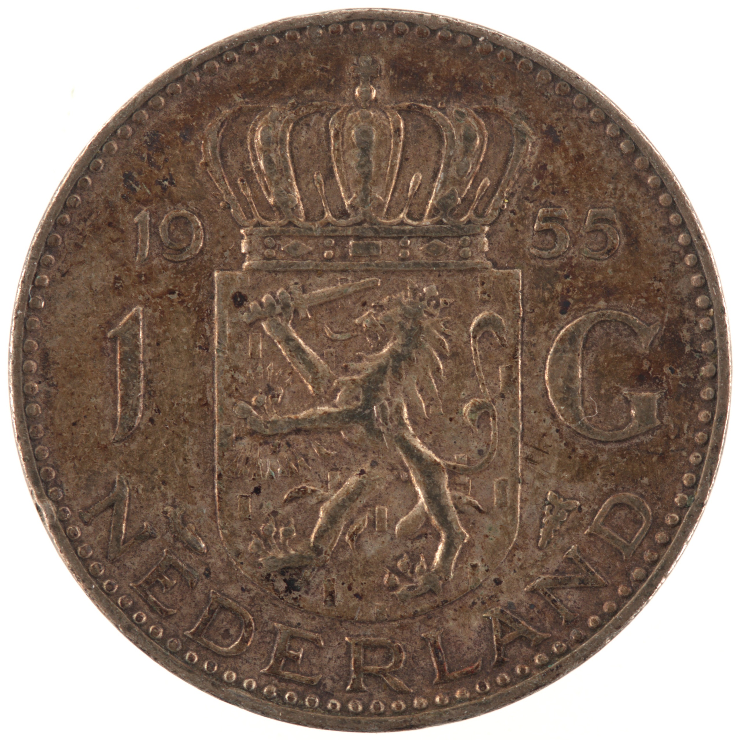 Pays-Bas - Pièce 1 Gulden 1955 argent - Juliana