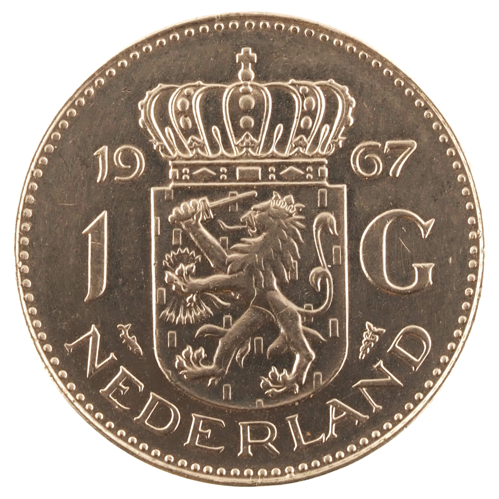 Pays-Bas - Pièce 1 Gulden 1967 nickel - Juliana