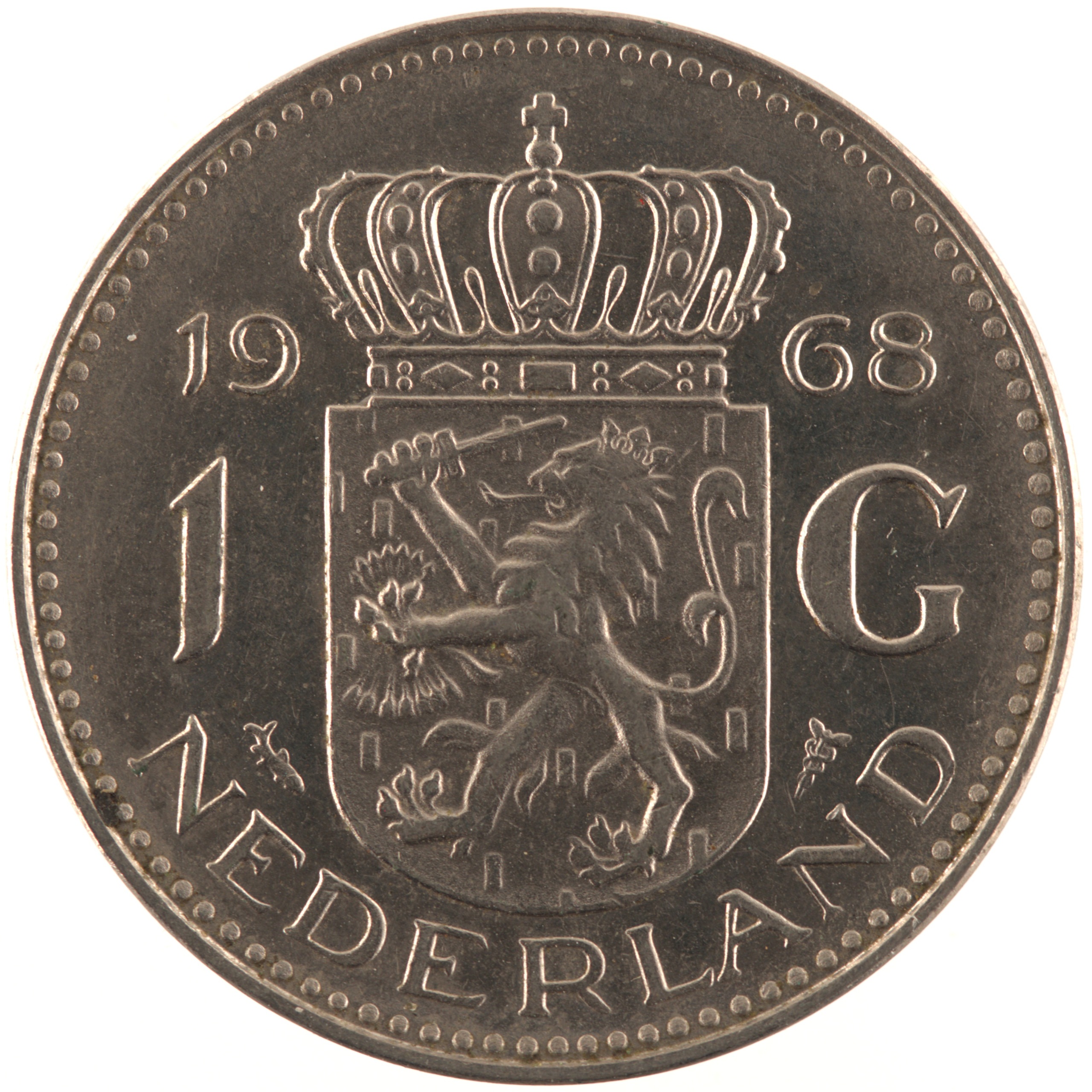 Pays-Bas - Pièce 1 Gulden 1968 nickel - Juliana