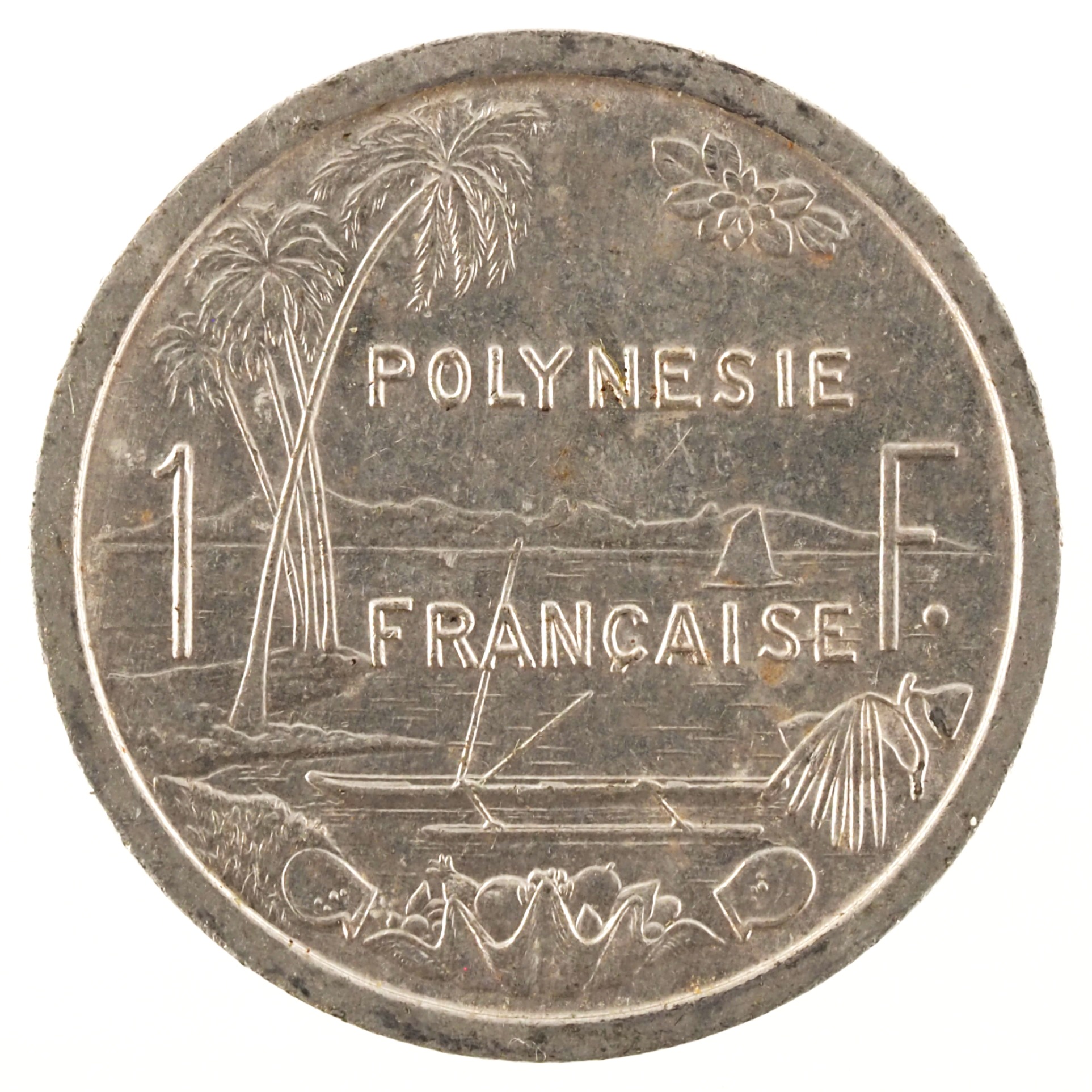 Polynésie française - Pièce 1 Franc 2003 aluminium-magnésium - Minerve / Paysage maritime – Image 2