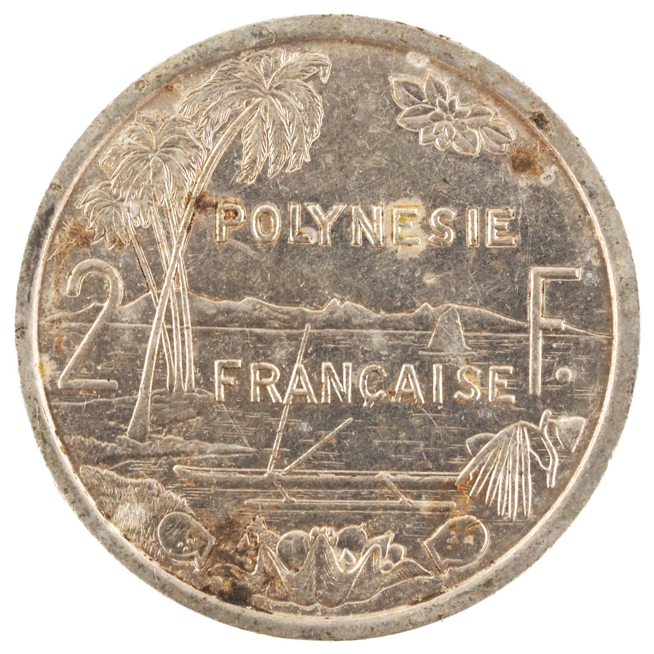 Polynésie française - Pièce 2 Francs 1999 aluminium-magnésium - Minerve / Paysage maritime – Image 2