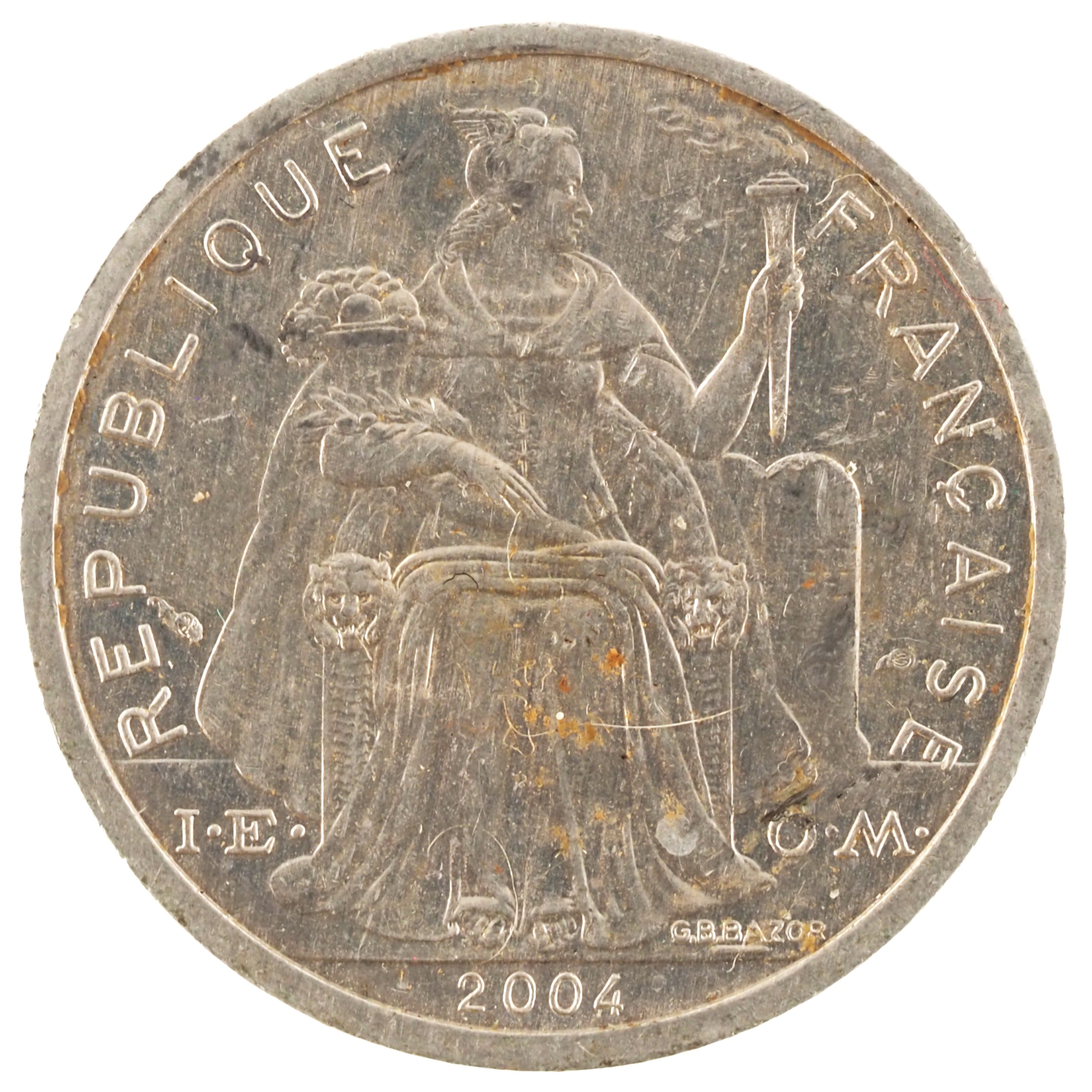 Polynésie française - Pièce 2 Francs 2004 aluminium-magnésium - Minerve / Paysage maritime