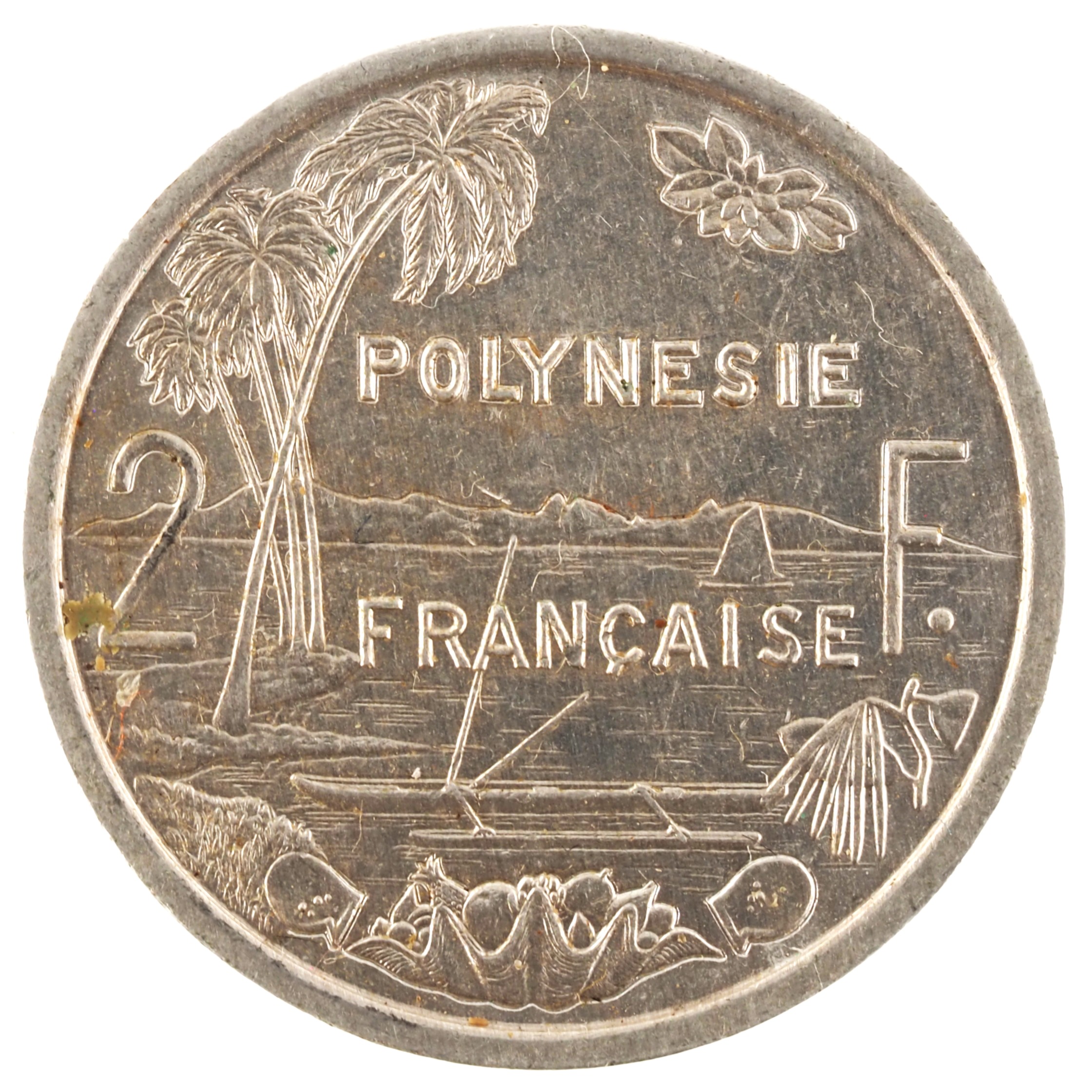 Polynésie française - Pièce 2 Francs 2004 aluminium-magnésium - Minerve / Paysage maritime – Image 2