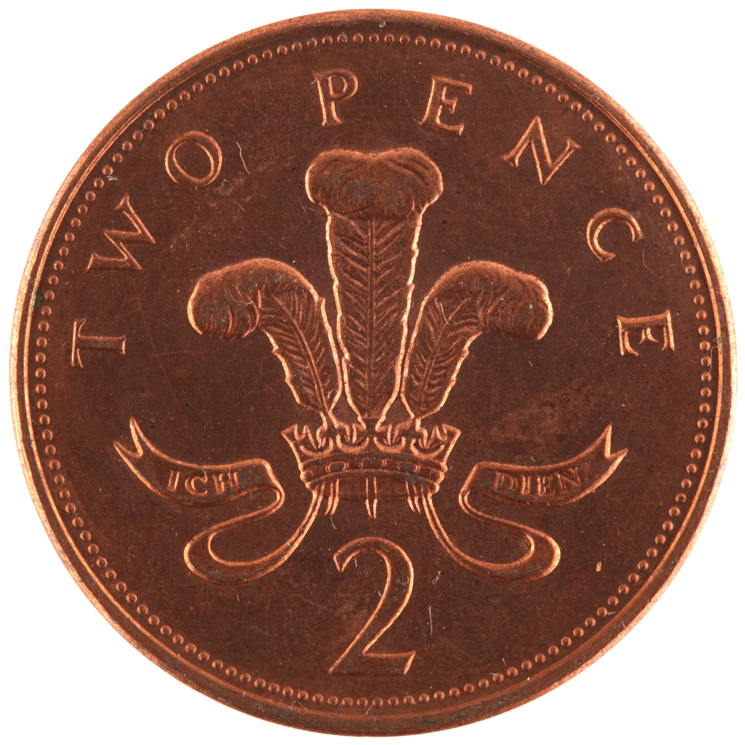 Royaume-Uni - Pièce 2 Pence 1997 acier plaqué cuivre - Elisabeth II / Plumes d'autruche dans une couronne – Image 2