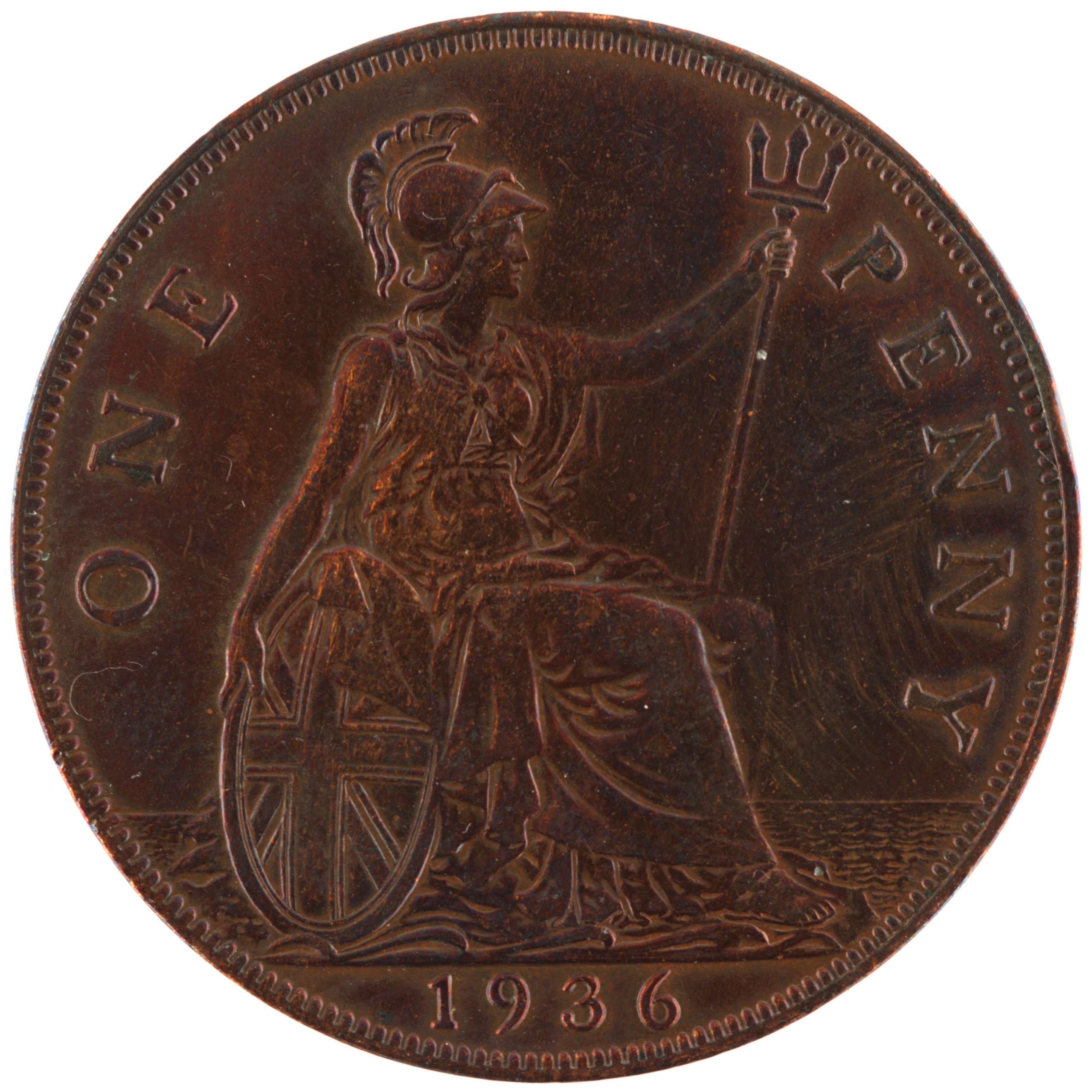 Royaume-Uni - Pièce One Penny 1936 bronze - George V / Britannia