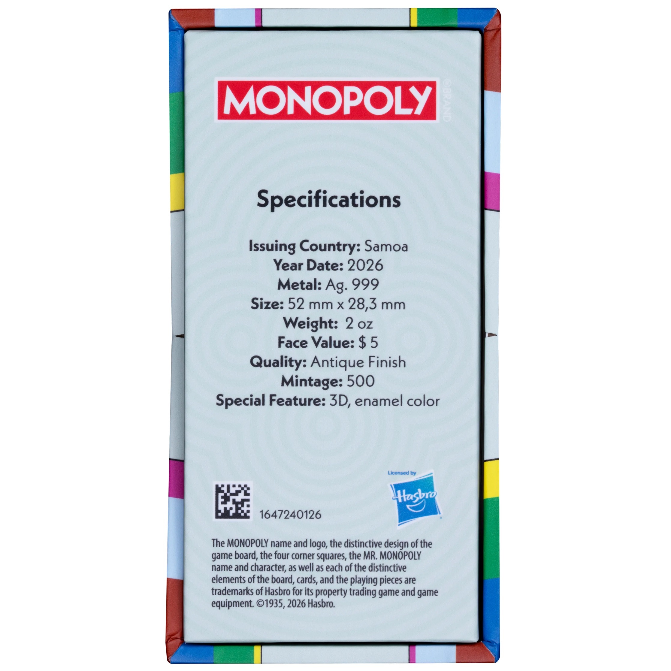 Samoa - Pièce 5 Dollars 2026 2 onces argent Antique - Monsieur Monopoly – Image 7