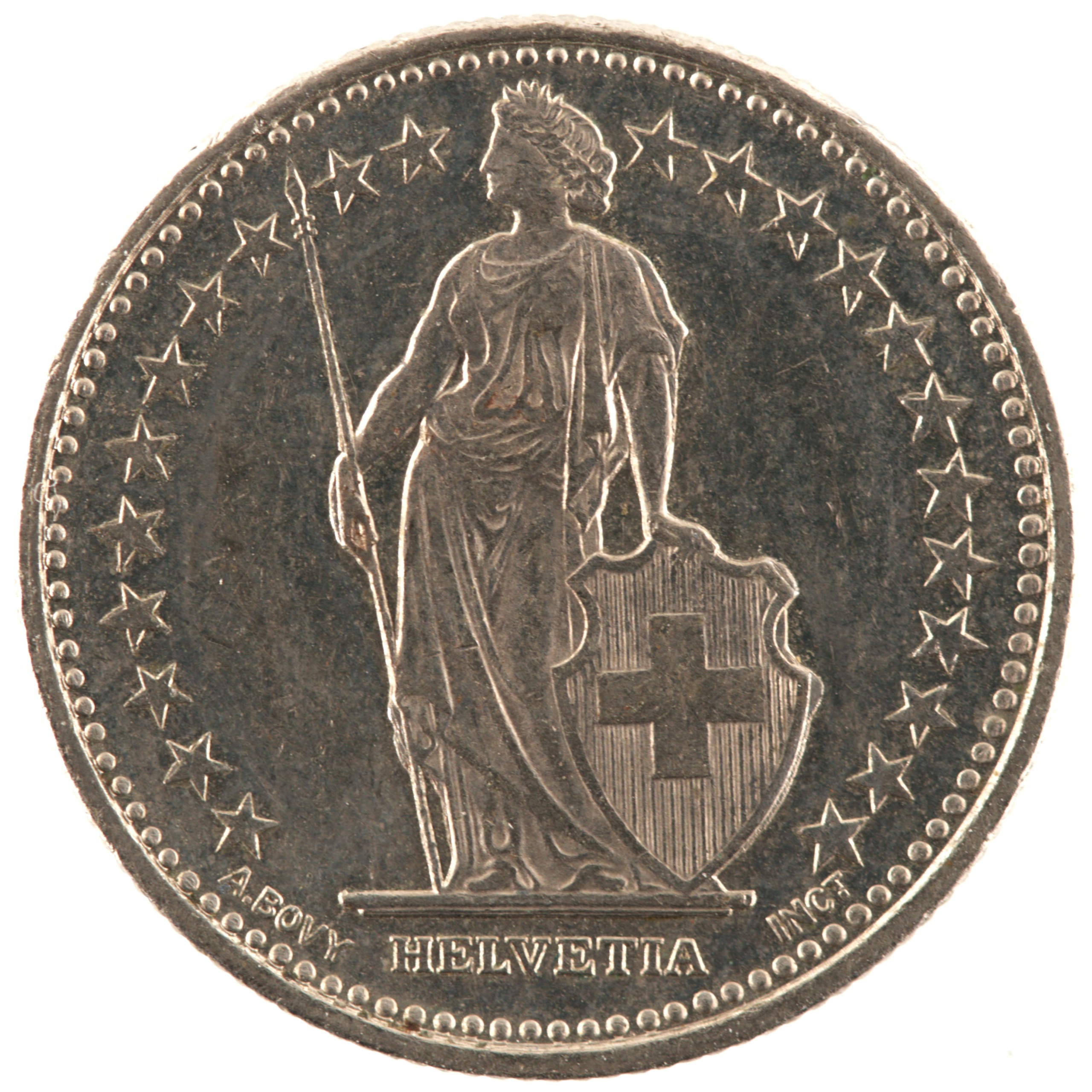 Suisse - Pièce 1/2 Franc 2008 B cupro-nickel - Helvetia – Image 2