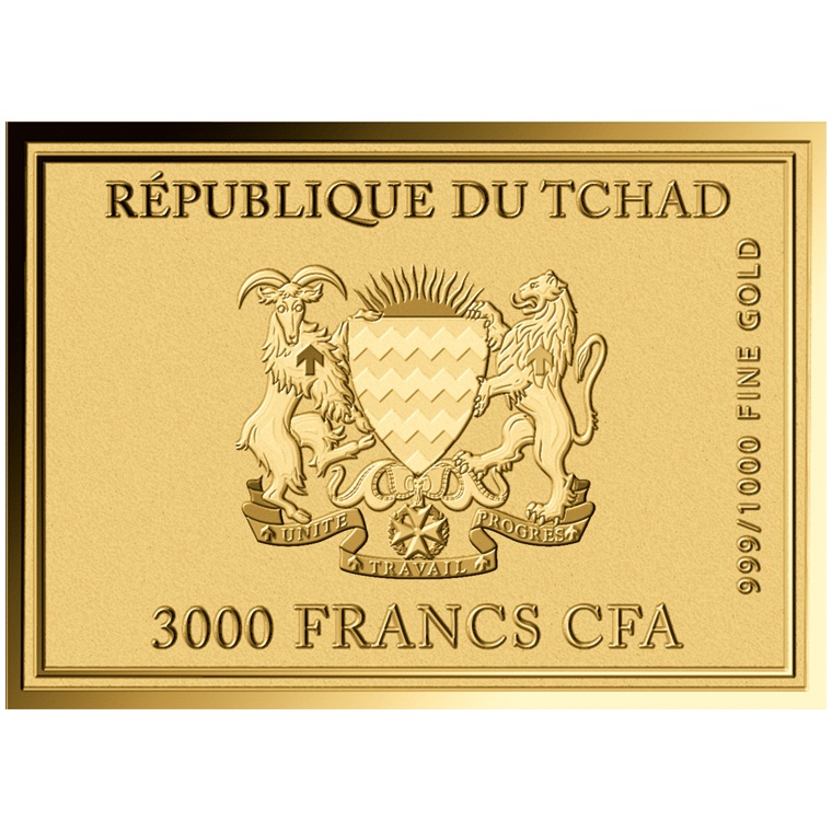 Tchad - Pièce 3000 Francs CFA or - Le Pauvre Poète, de Carl Spitzweg – Image 4