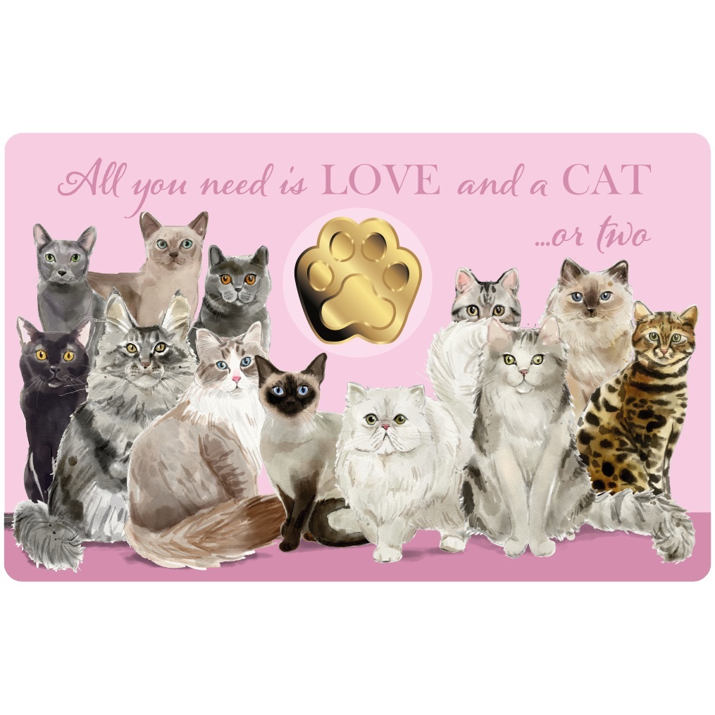 Tchad - Pièce 3000 Francs CFA or - Amours de chats