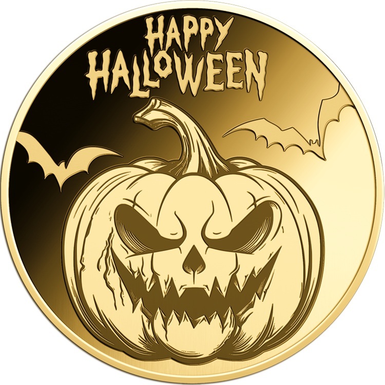 Tchad - Pièce 3000 Francs CFA or - Joyeux Halloween – Image 3