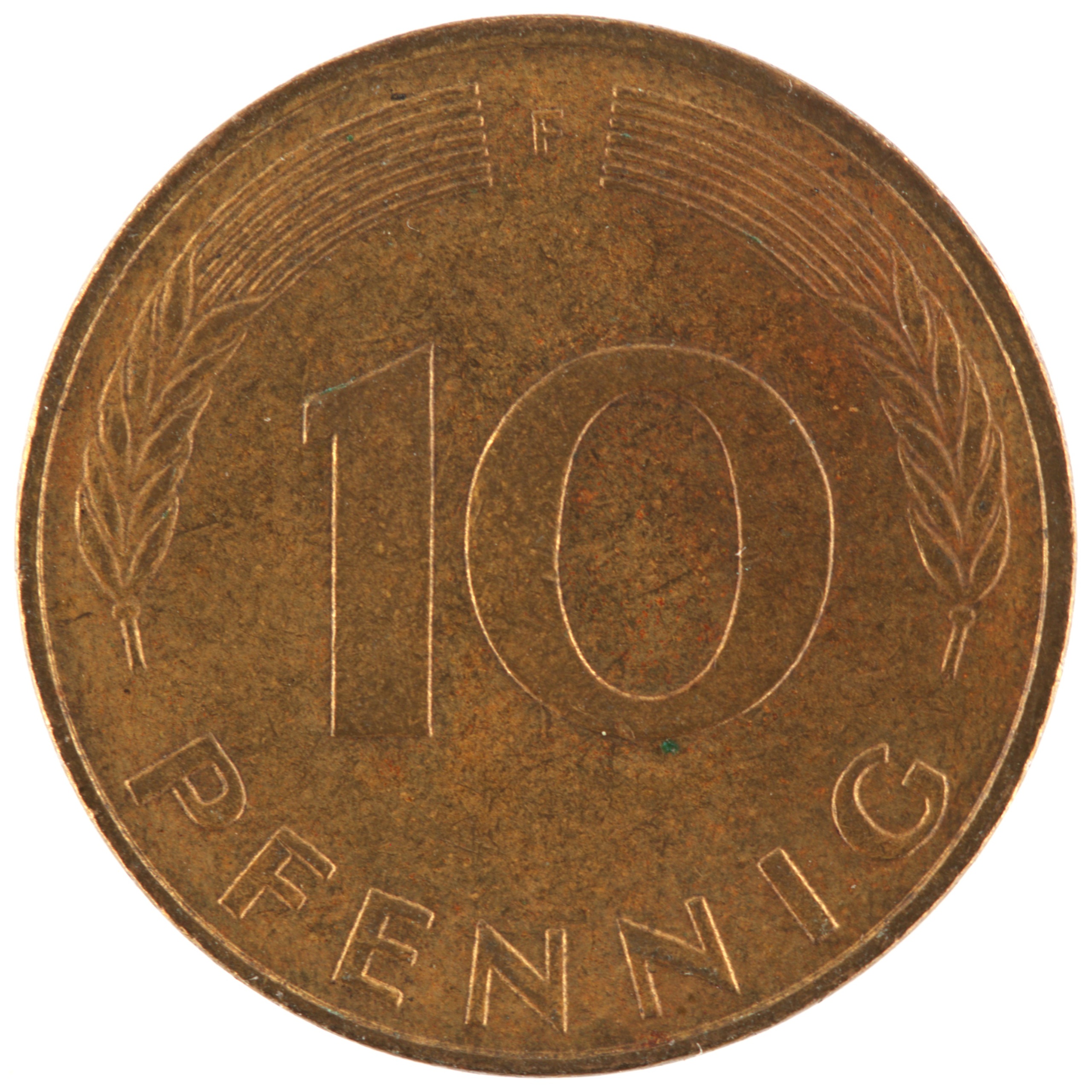 Allemagne - Pièce 10 Pfennig 1991 F acier plaqué laiton - Chêne / Epis – Image 2