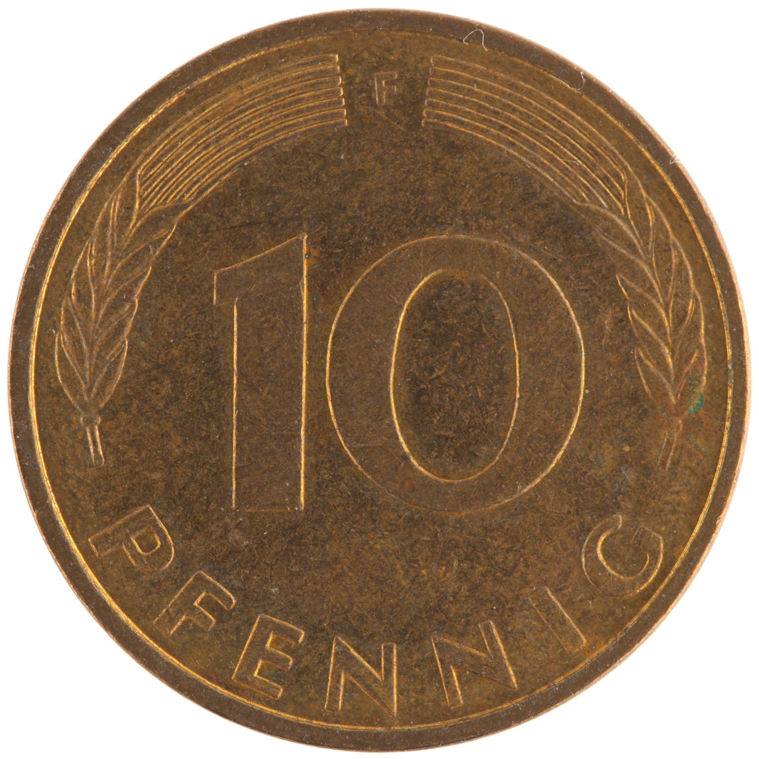 Allemagne - Pièce 10 Pfennig 1992 F acier plaqué laiton - Chêne / Epis – Image 2