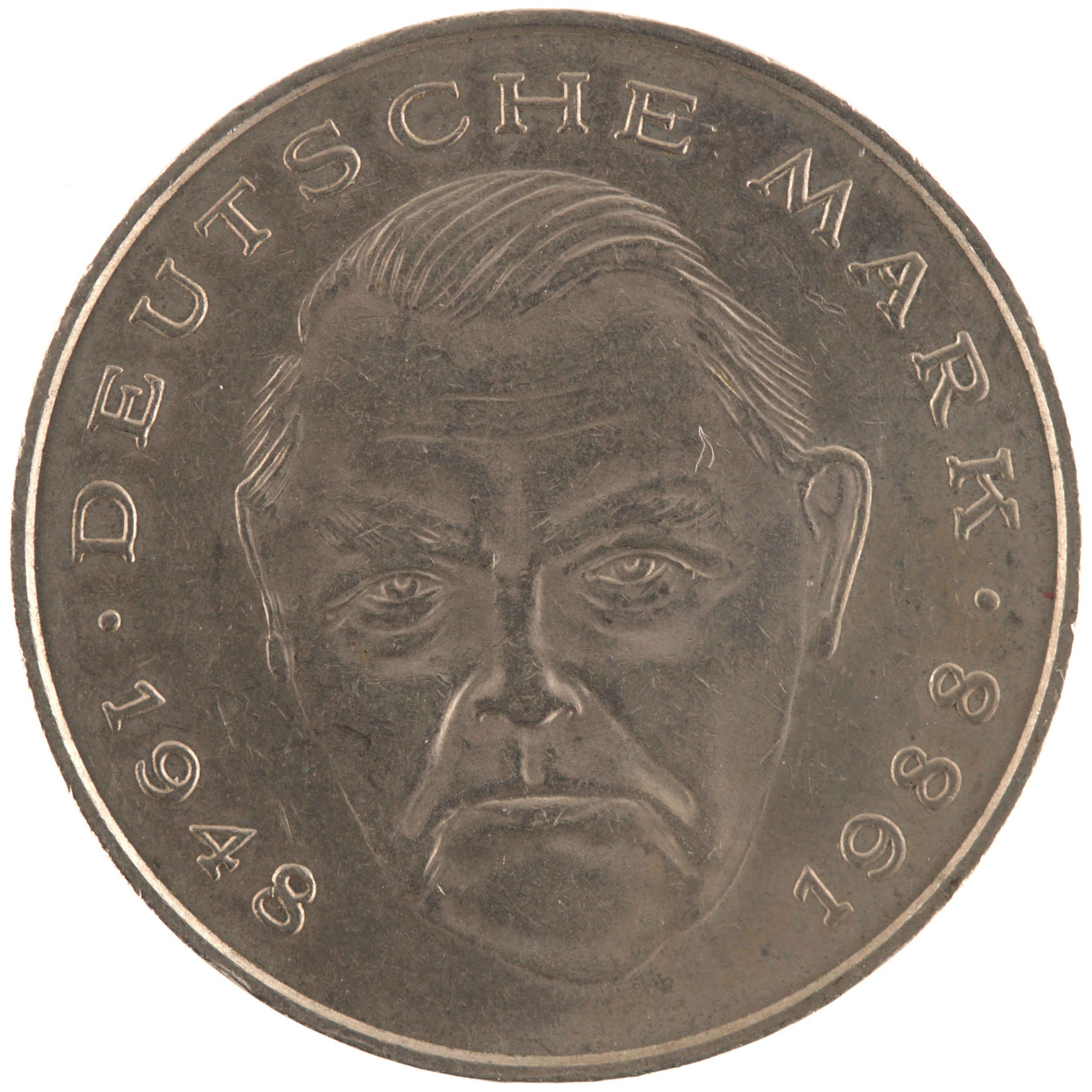 Allemagne - Pièce 2 Deutsche Mark 1989 J nickel plaqué cupro-nickel - Ludwig Erhard