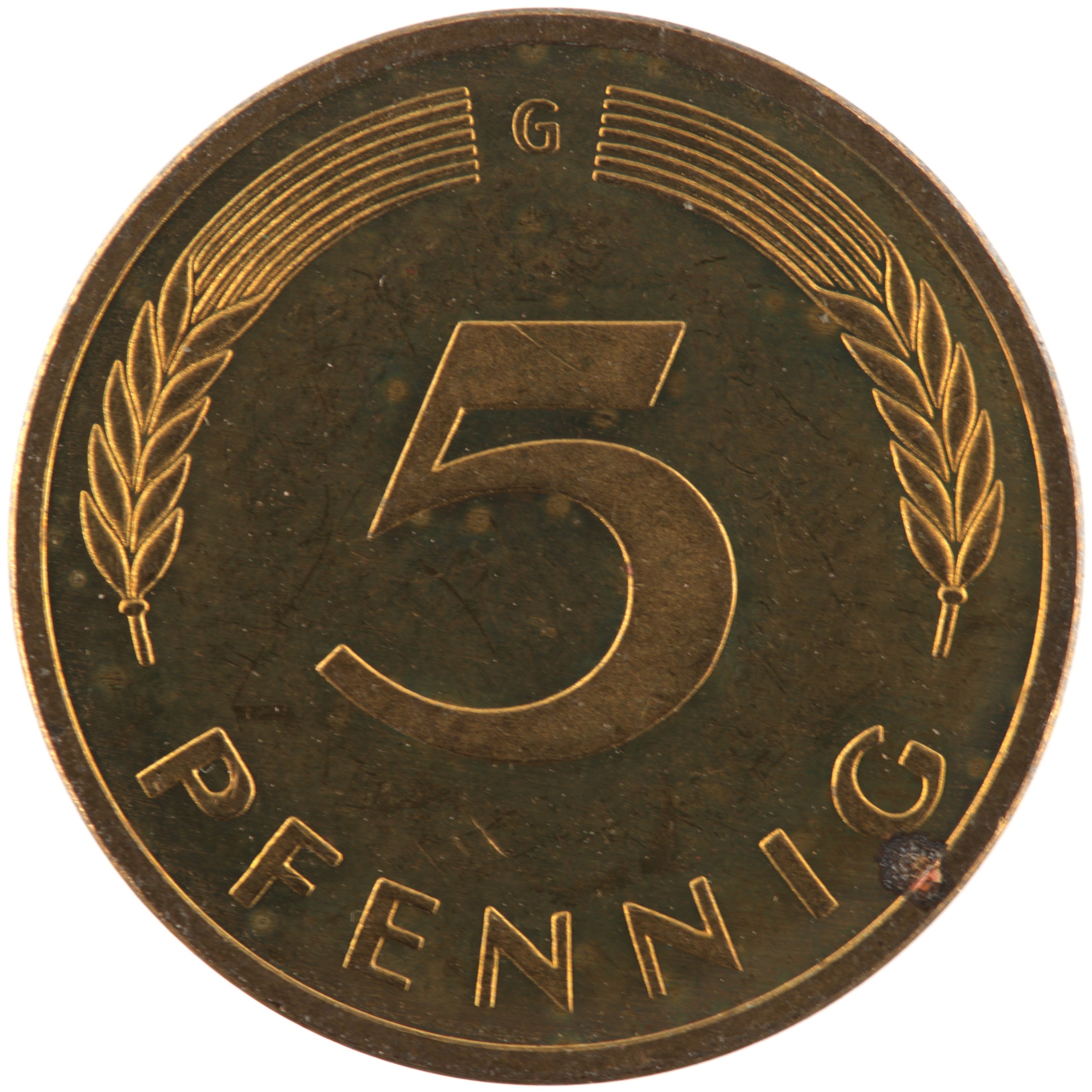 Allemagne - Pièce 5 Pfennig 1994 G acier plaqué laiton - Chêne / Epis – Image 2