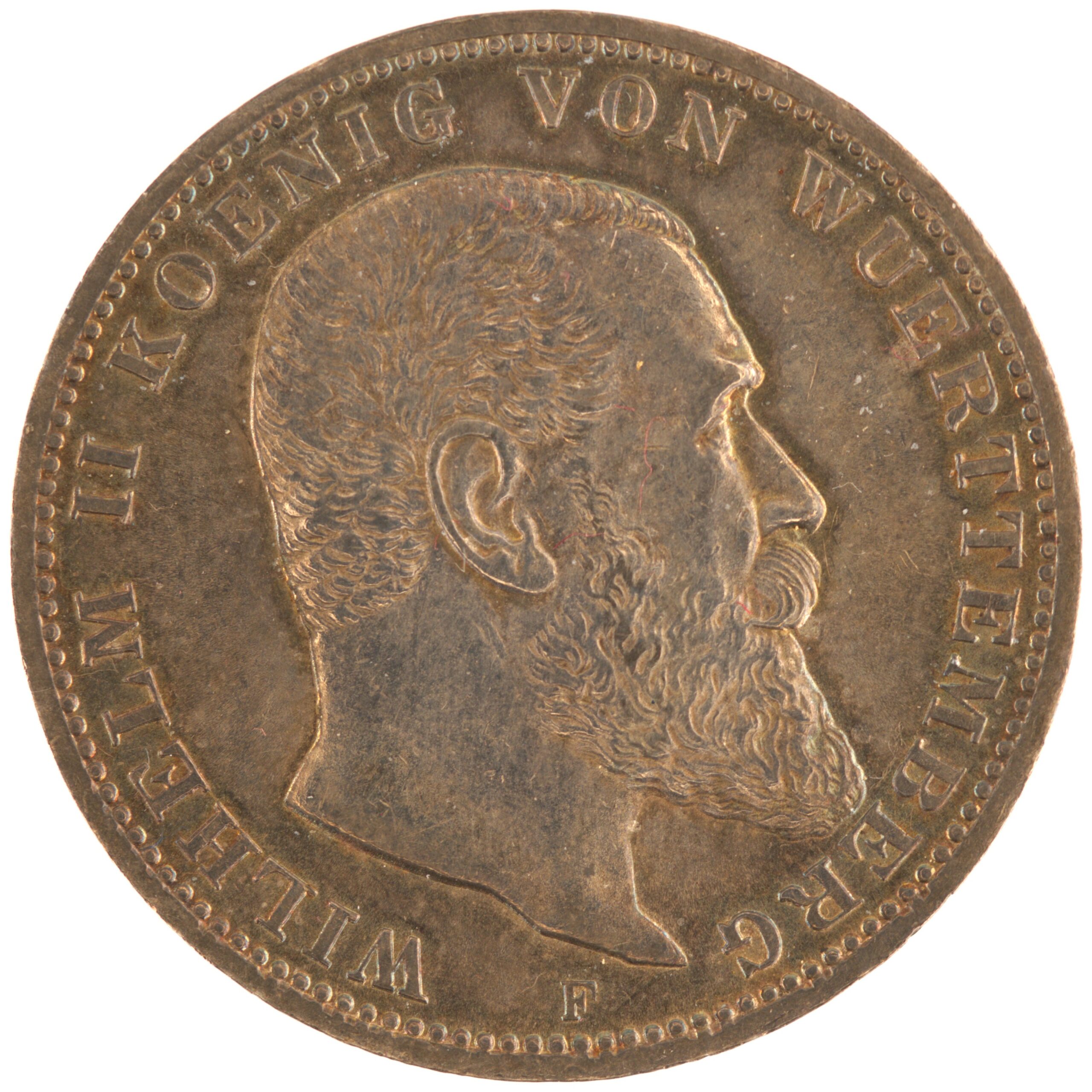 Allemagne - Pièce Drei Mark 1912 F argent - Guillaume II / Aigle héraldique – Image 2