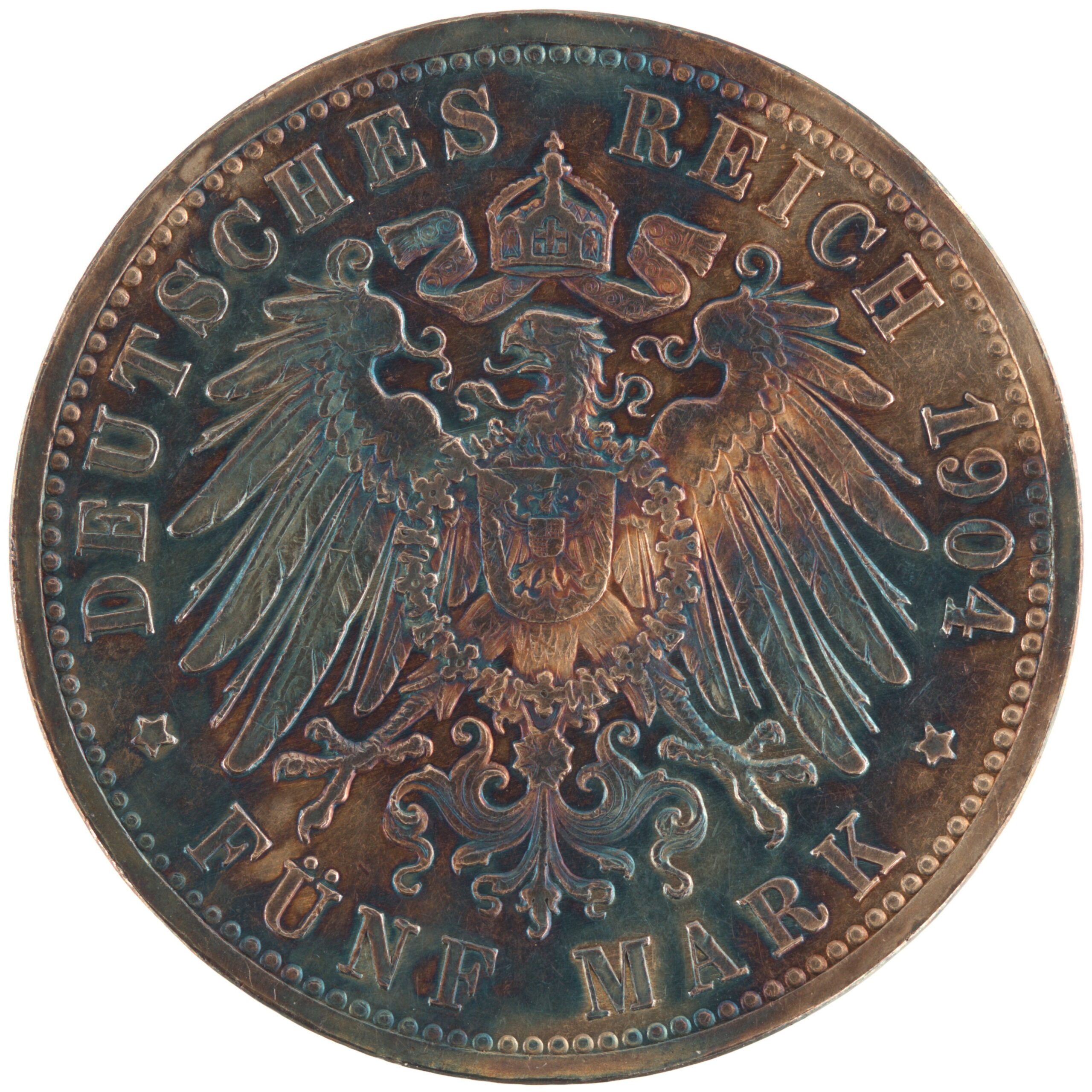 Allemagne - Pièce Fünf Mark 1904 G argent - Frédéric Ier / Aigle héraldique