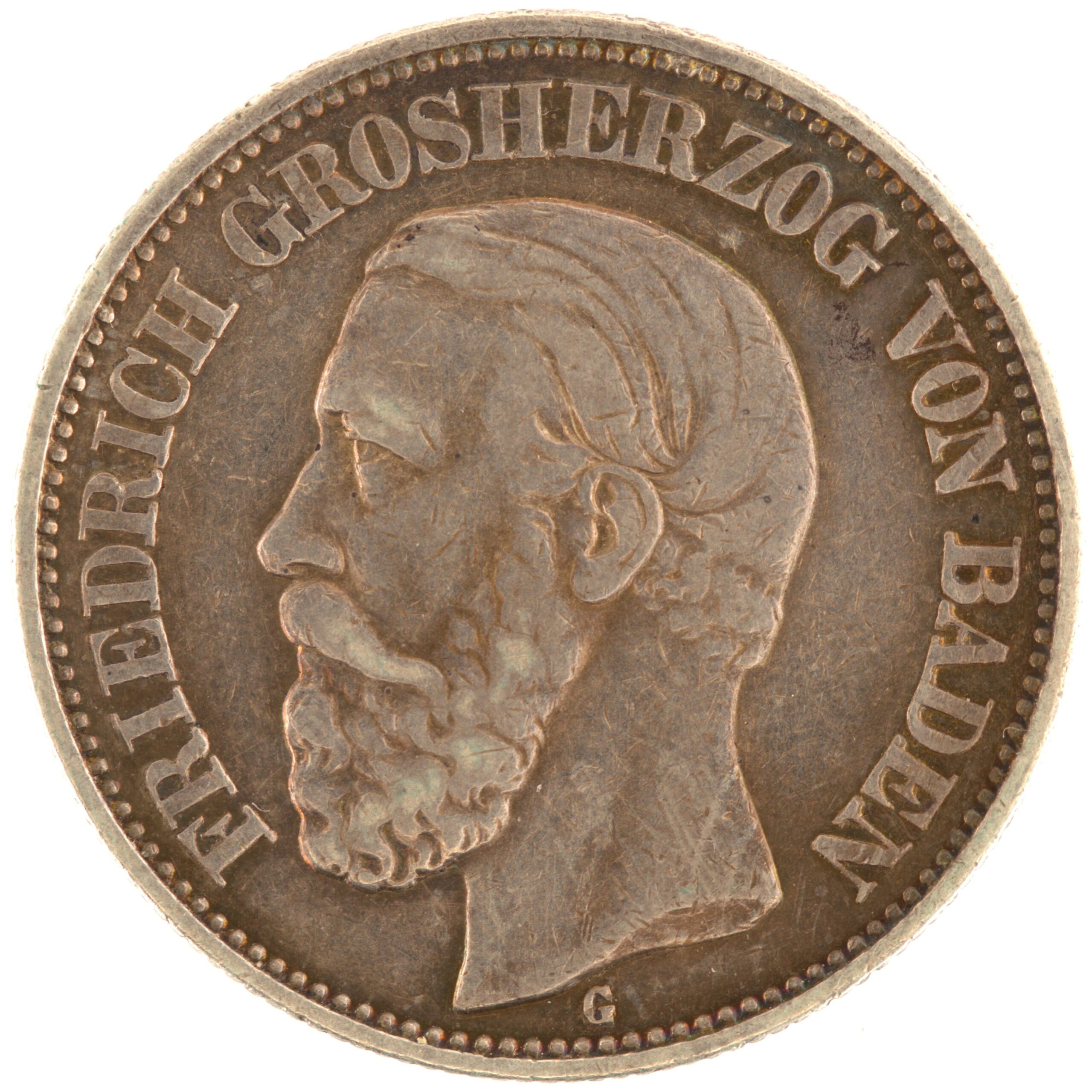 Allemagne - Pièce Zwei Mark 1901 G argent - Frédéric Ier / Aigle héraldique – Image 2