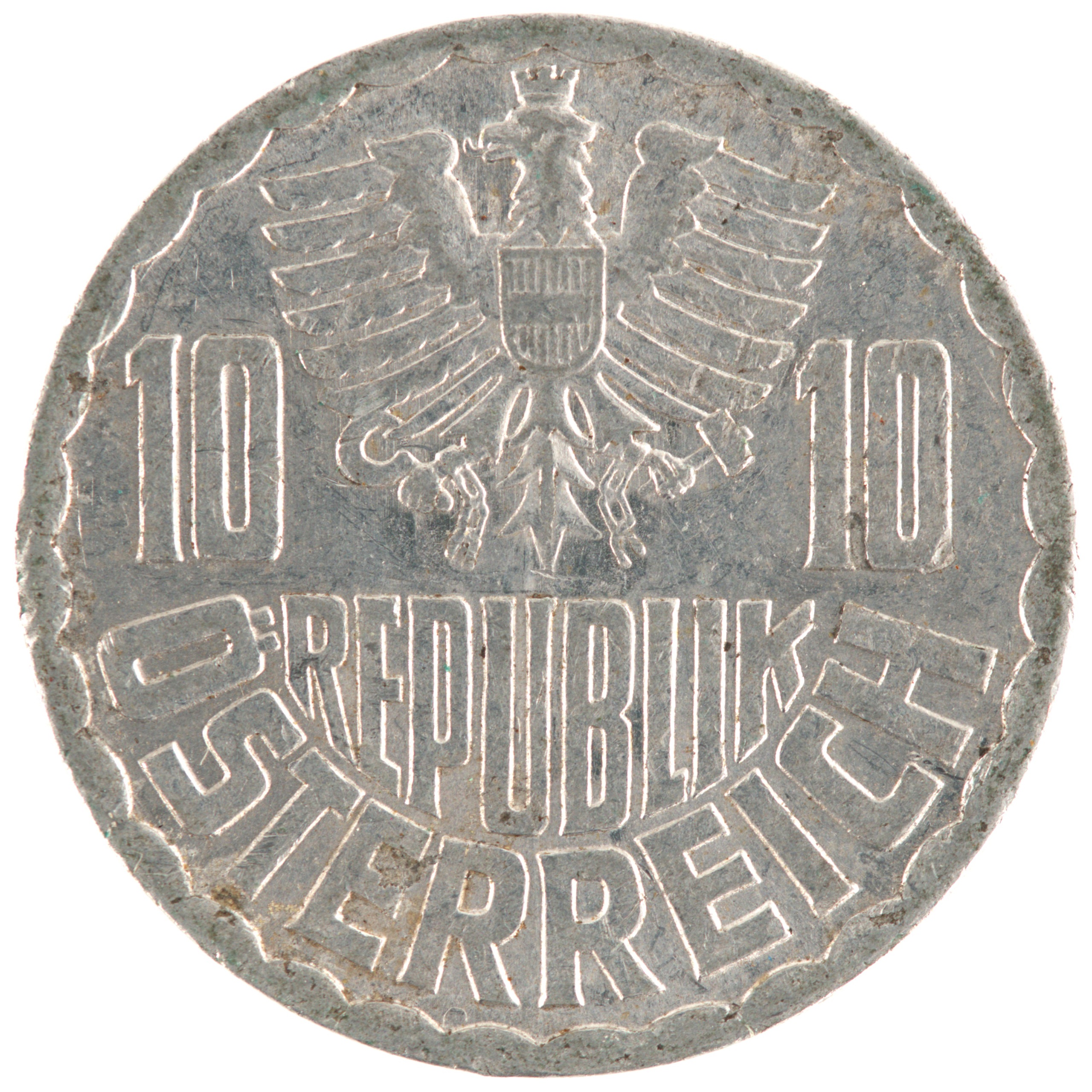 Autriche - Pièce 10 Groschen 1971 aluminium-magnésium - Armoiries fédérales autrichiennes – Image 2