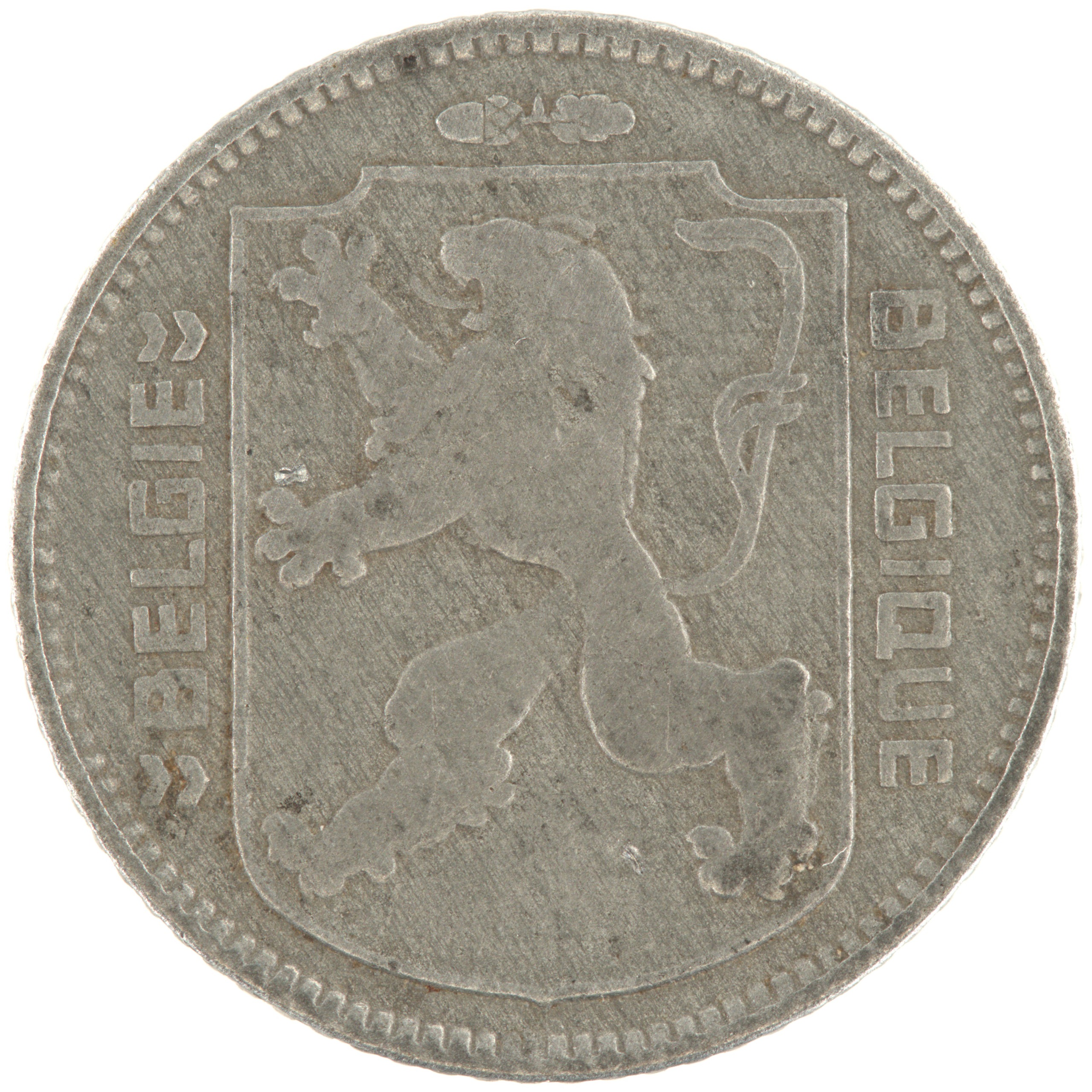 Belgique - Pièce 1 Franc (ou 1 Frank) 1944 zinc - Ecu belge / Monogramme de Léopold III, nom du pays émetteur en néerlandais à gauche – Image 2