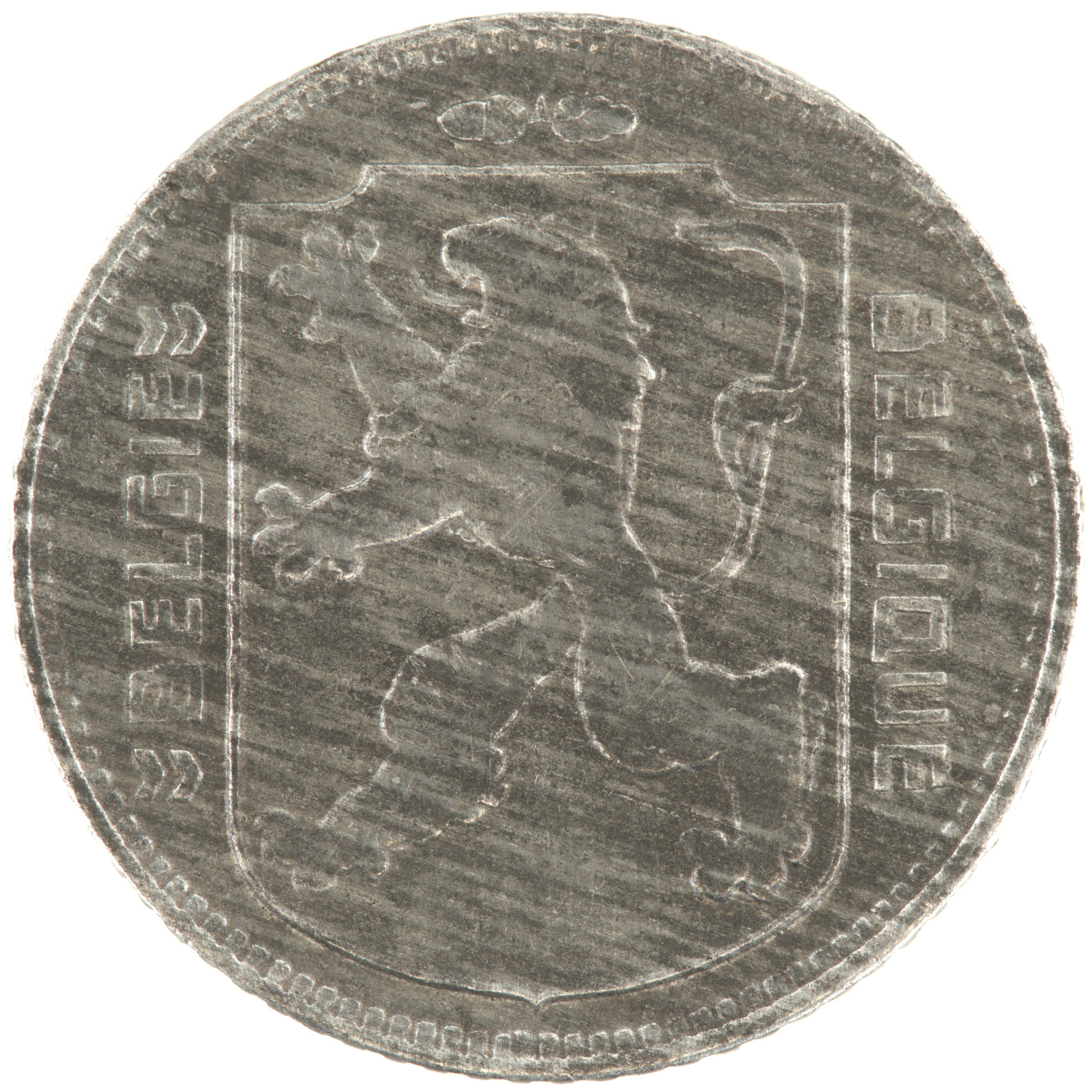 Belgique - Pièce 1 Franc (ou 1 Frank) 1946 zinc - Ecu belge / Monogramme de Léopold III, nom du pays émetteur en néerlandais à gauche – Image 2