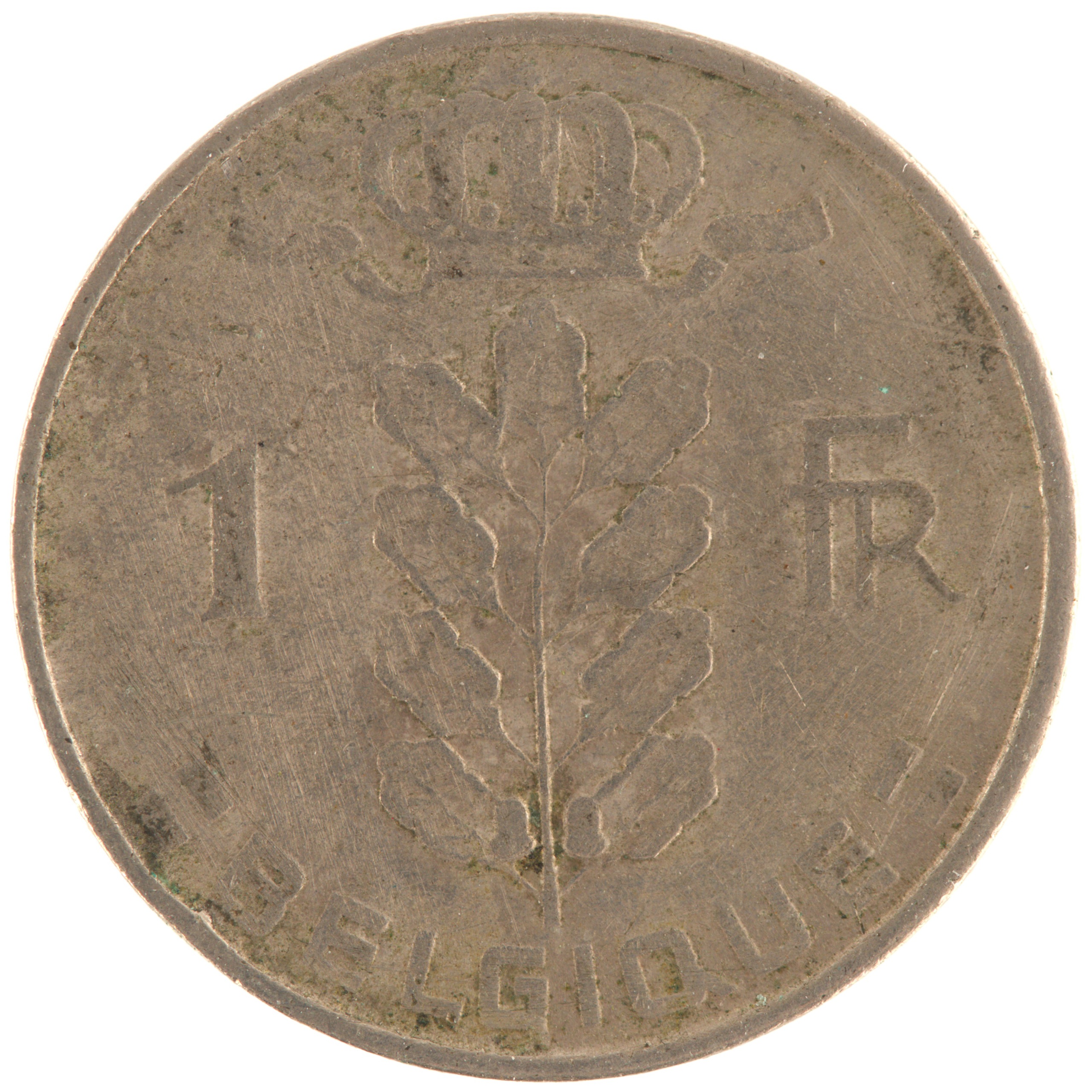 Belgique - Pièce 1 Franc 1958 cupro-nickel - Cérès / Rameau de chêne couronné, nom du pays émetteur en français – Image 2