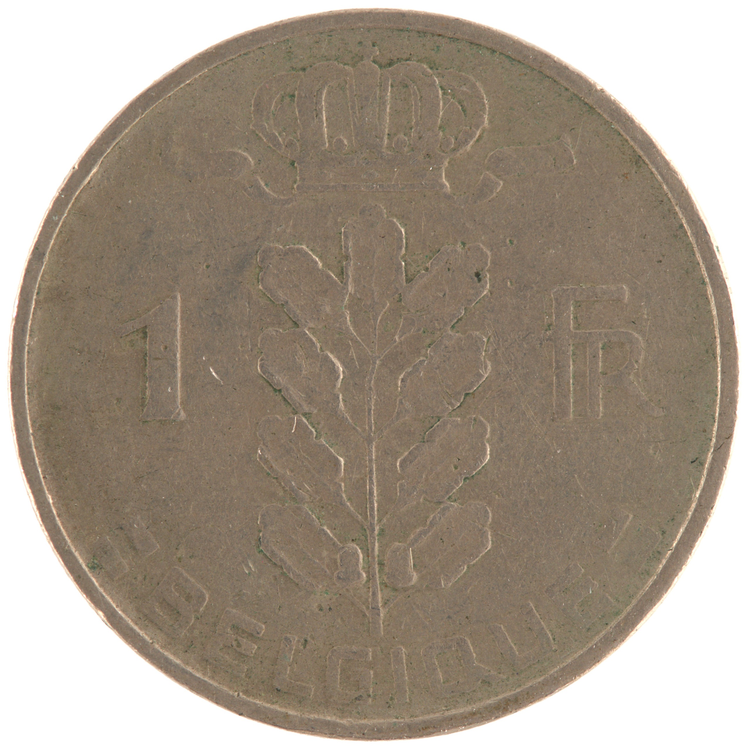 Belgique - Pièce 1 Franc 1958 cupro-nickel - Cérès / Rameau de chêne couronné, nom du pays émetteur en français – Image 2