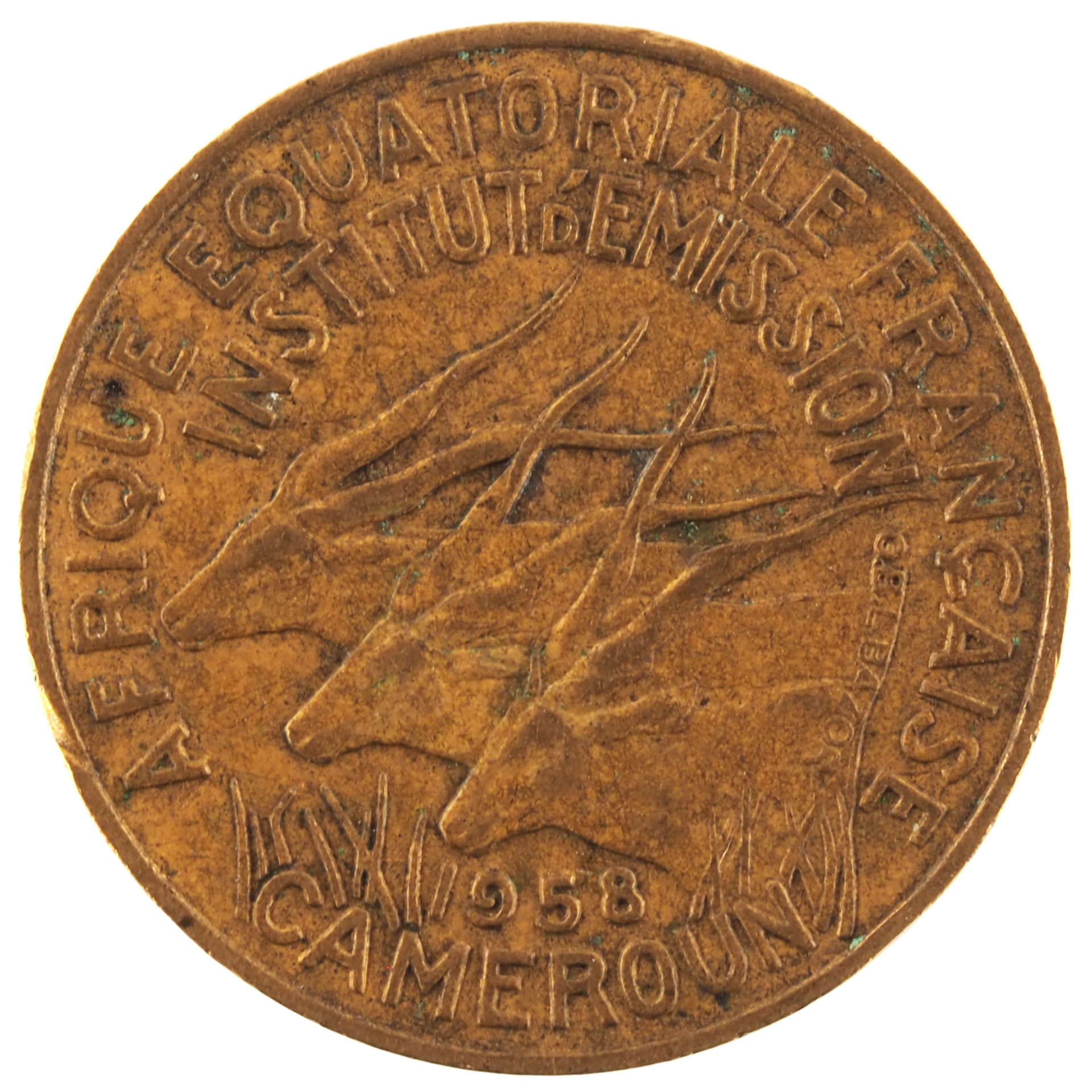 Cameroun - Pièce 10 Francs 1958 bronze-aluminium - Elands géants