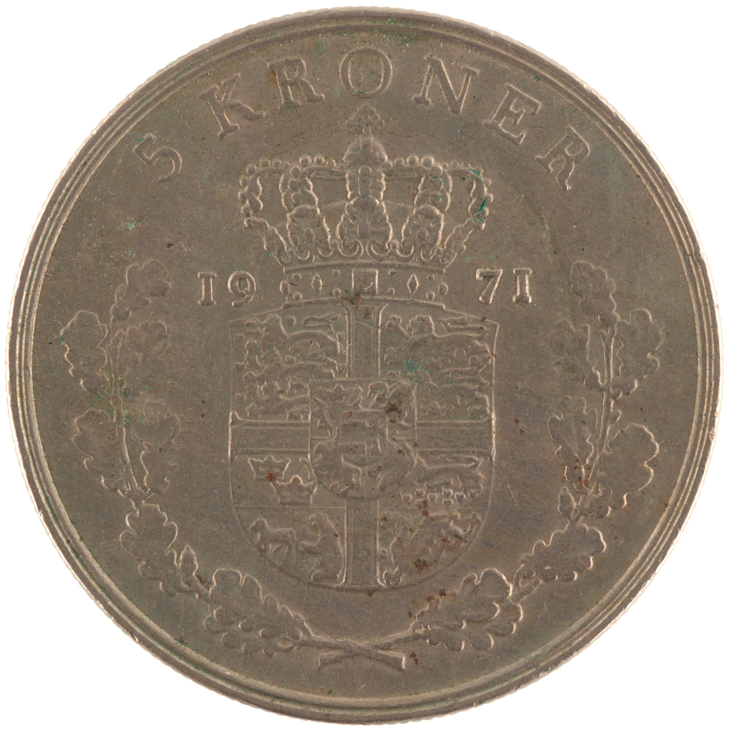 Danemark - Pièce 5 Kroner 1971 cupro-nickel - Frédéric IX