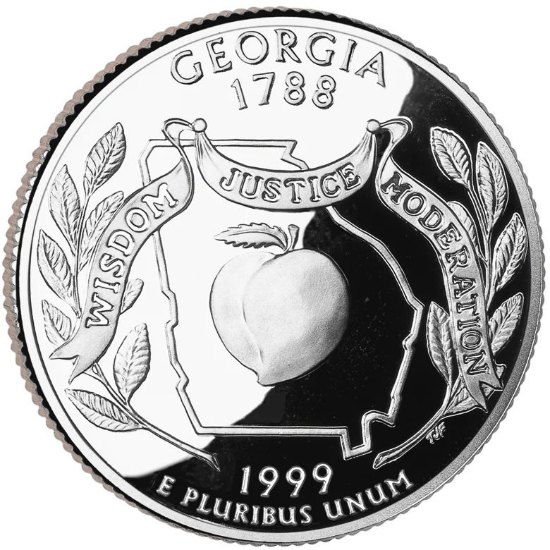 Etats-Unis d'Amérique - Pièce Quarter Dollar 1999 S cuivre plaqué cupro-nickel BE - Géorgie