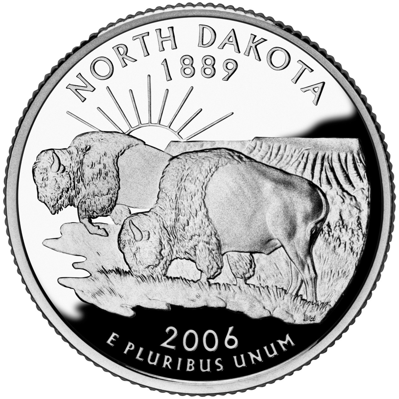 Etats-Unis d'Amérique - Pièce Quarter Dollar 2006 S cuivre plaqué cupro-nickel BE - Dakota du Nord