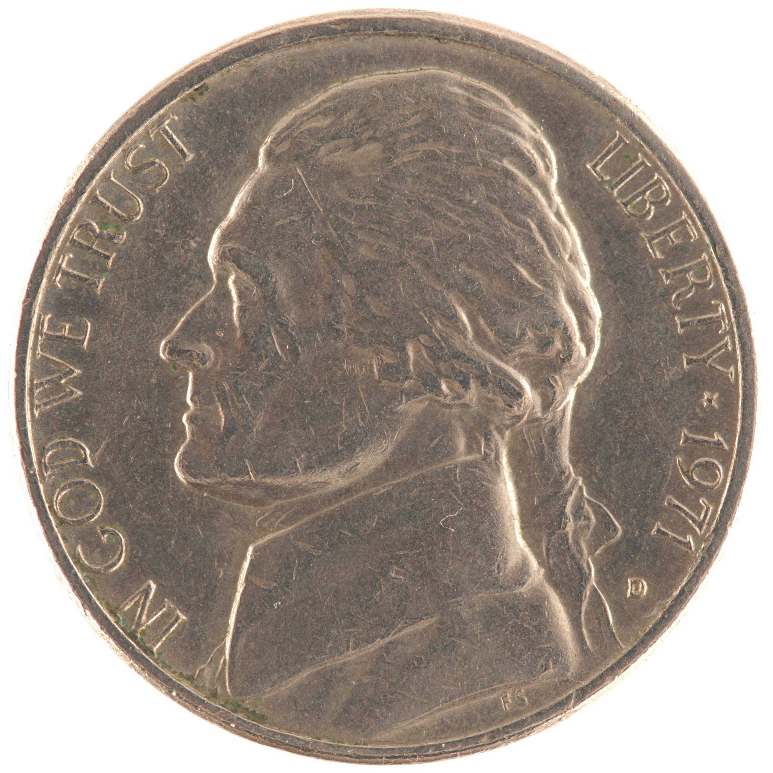 Etats-Unis d'Amérique - Pièce Five Cents 1971 D cupro-nickel - Jefferson