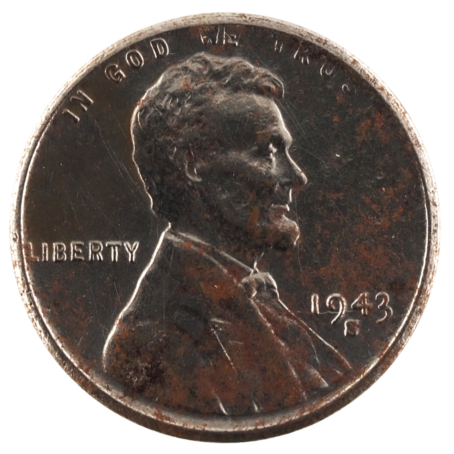 Etats-Unis d'Amérique - Pièce One Cent 1943 S acier plaqué zinc - Lincoln / Epis de blé