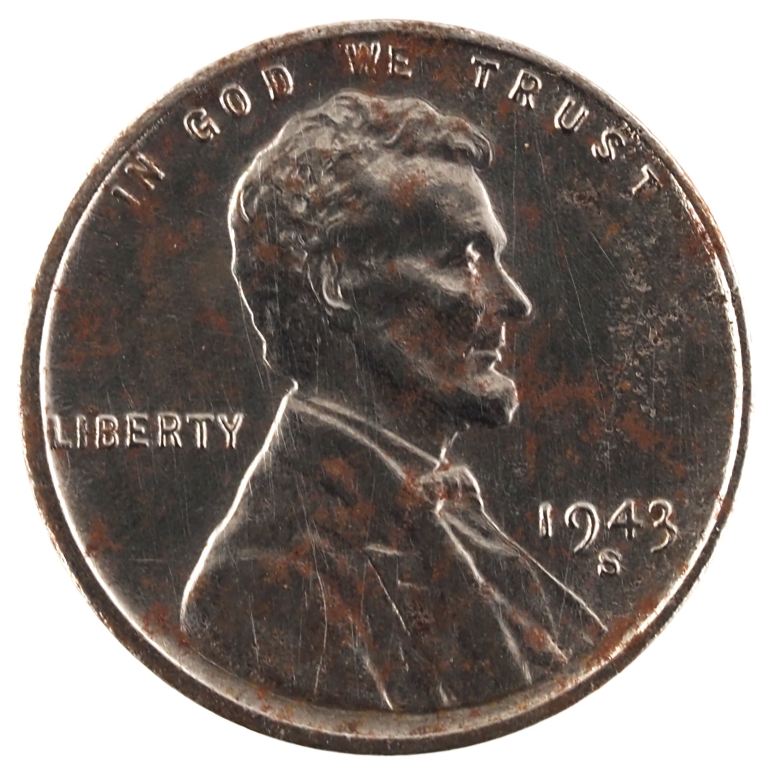 Etats-Unis d'Amérique - Pièce One Cent 1943 S acier plaqué zinc - Lincoln / Epis de blé