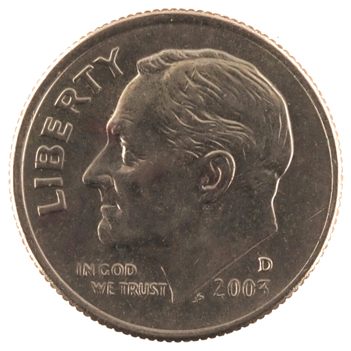 Etats-Unis d'Amérique - Pièce One Dime 2003 D cuivre plaqué cupro-nickel - Roosevelt