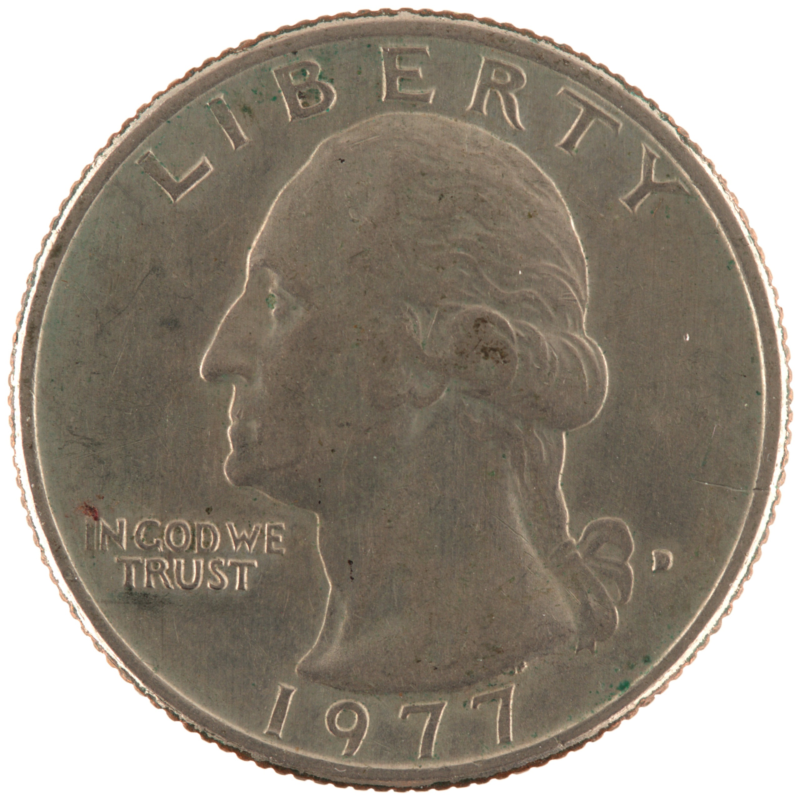 Etats-Unis d'Amérique - Pièce Quarter Dollar 1977 D cuivre plaqué cupro-nickel - Washington