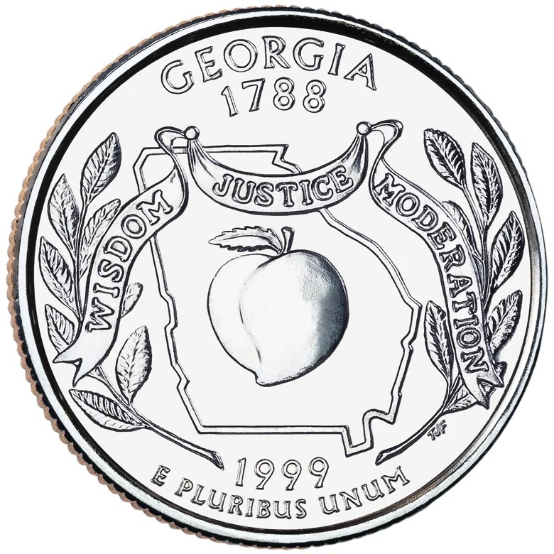 Etats-Unis d'Amérique - Pièce Quarter Dollar 1999 D cuivre plaqué cupro-nickel - Géorgie