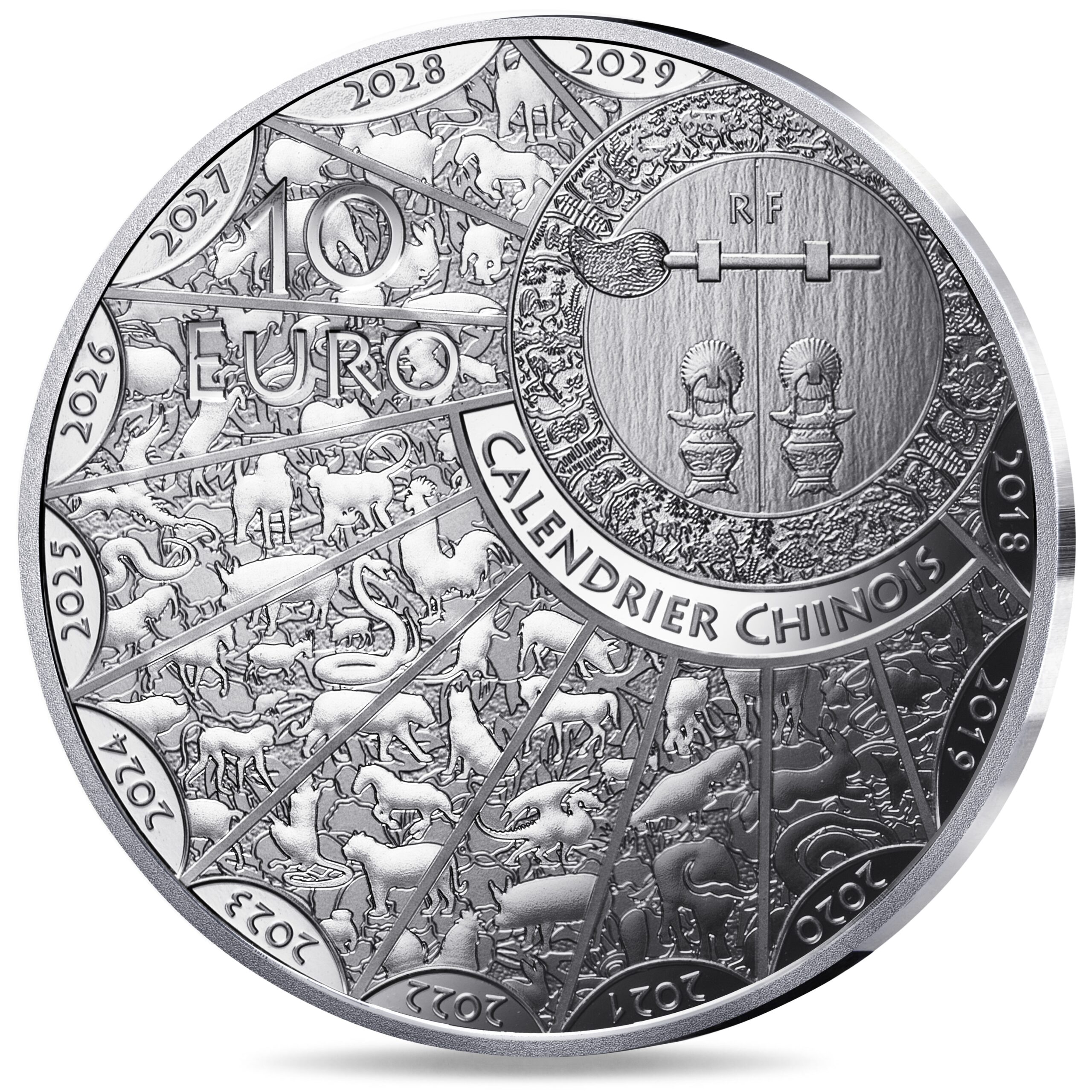 France - Pièce 10 Euro 2027 argent BE - Année lunaire de la Chèvre – Image 2
