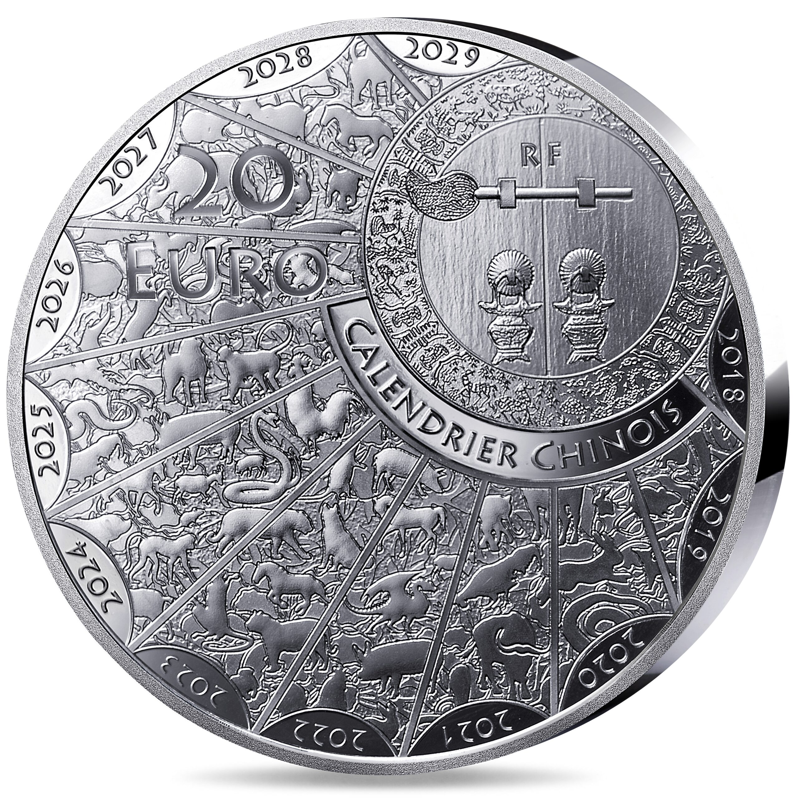 France - Pièce 20 Euro 2027 argent BE - Année lunaire de la Chèvre – Image 2