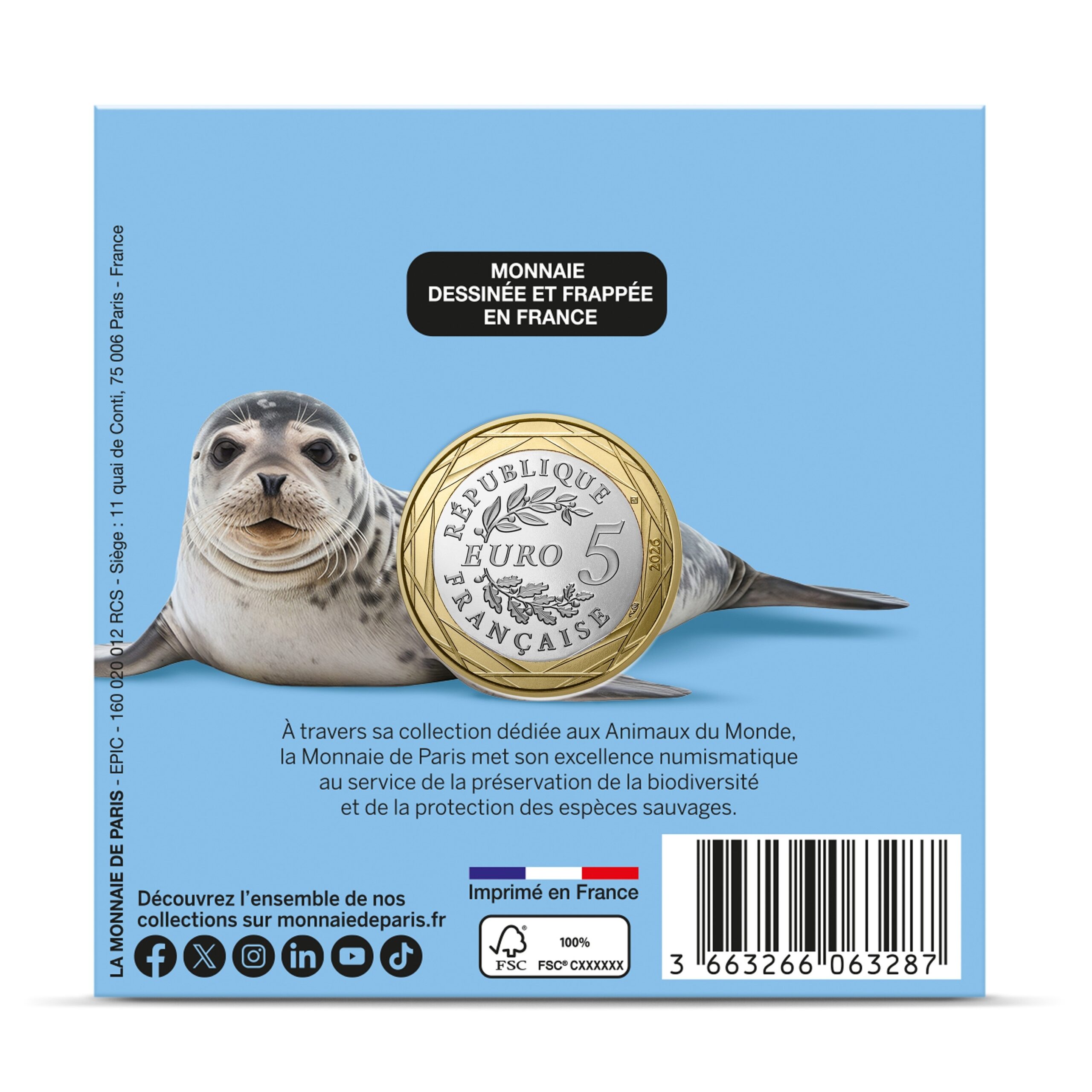 France - Pièce 5 Euro 2026 cuivre-nickel-zinc - Animaux polaires – Image 4