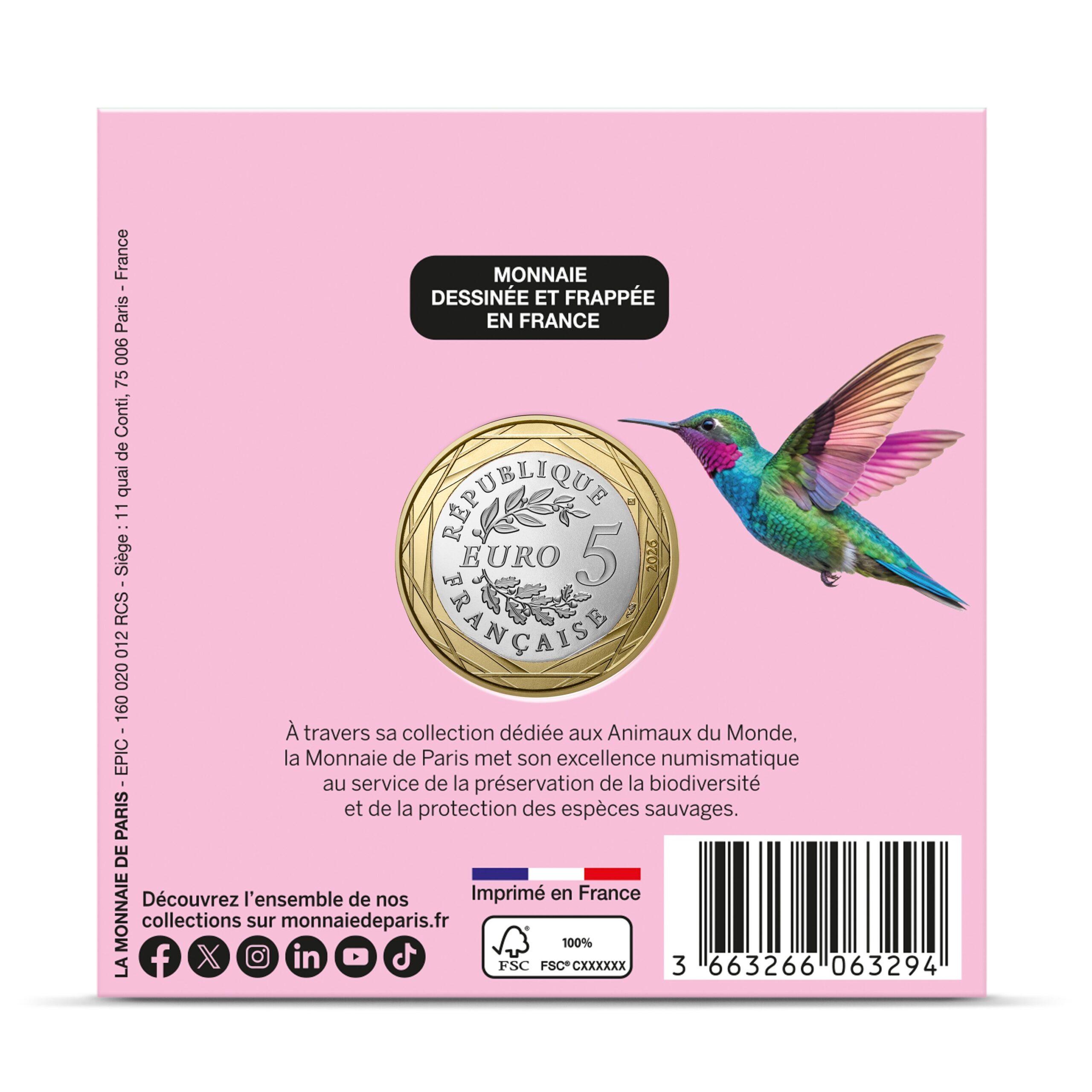 France - Pièce 5 Euro 2026 cuivre-nickel-zinc - Oiseaux – Image 4