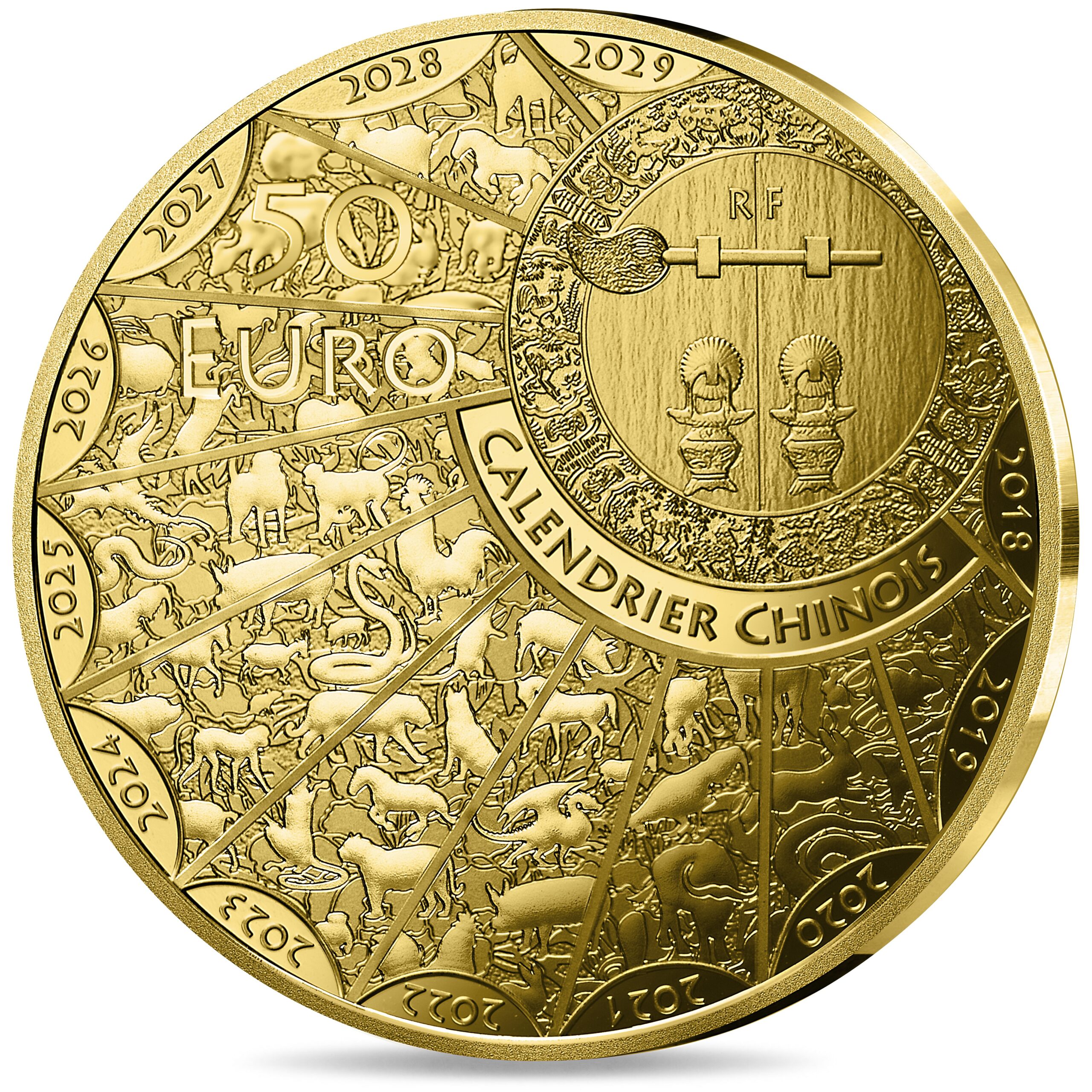 France - Pièce 50 Euro 2027 or BE - Année lunaire de la Chèvre – Image 2