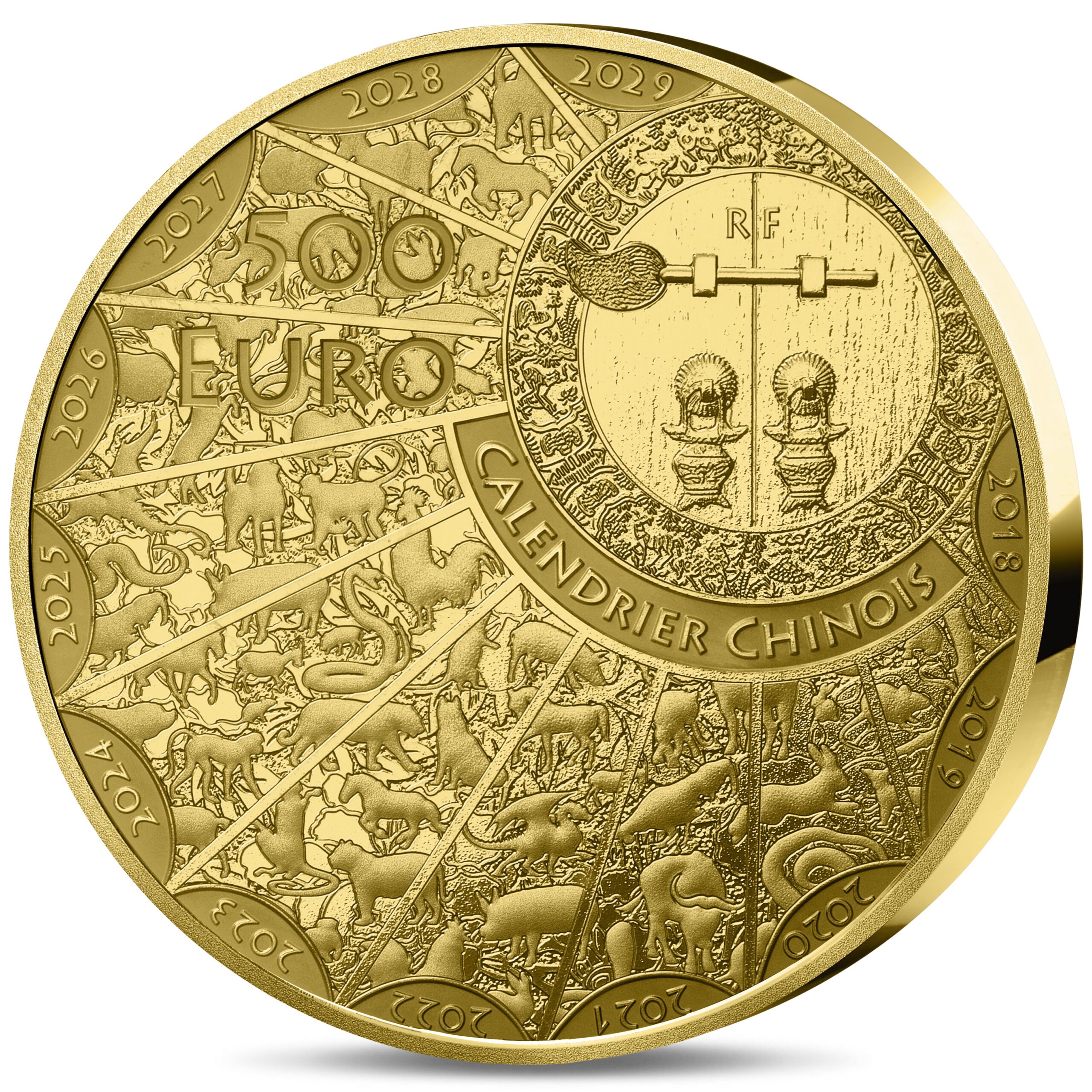 France - Pièce 500 Euro 2027 or BE - Année lunaire de la Chèvre – Image 2